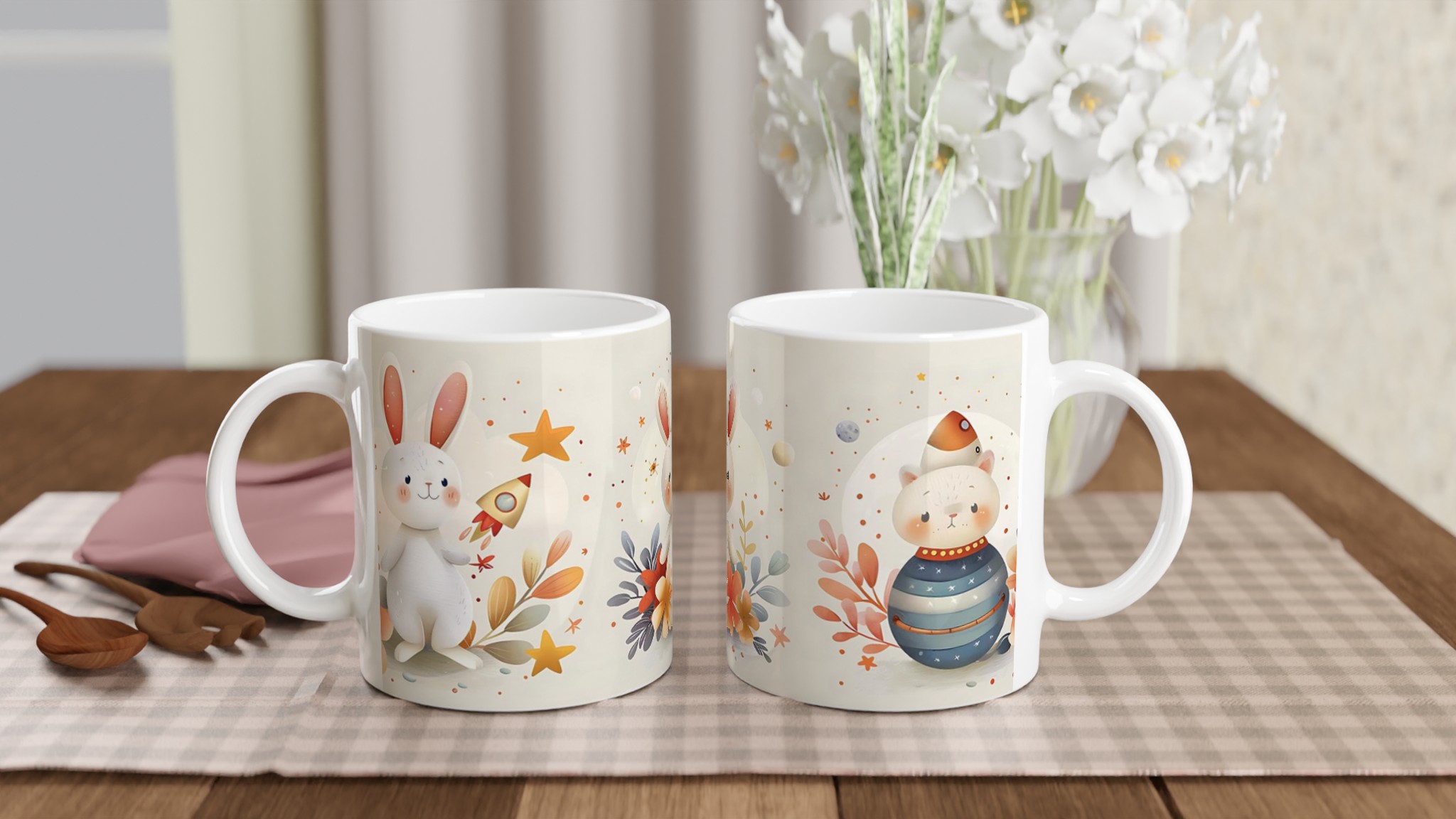 Söt Kanin- och Vänner Mugg: En Charmig 11oz Keramisk Mugg för Små och Stora Äventyr 10 6b5e9392-3af8-4d1f-afc0-46d62ab70b80