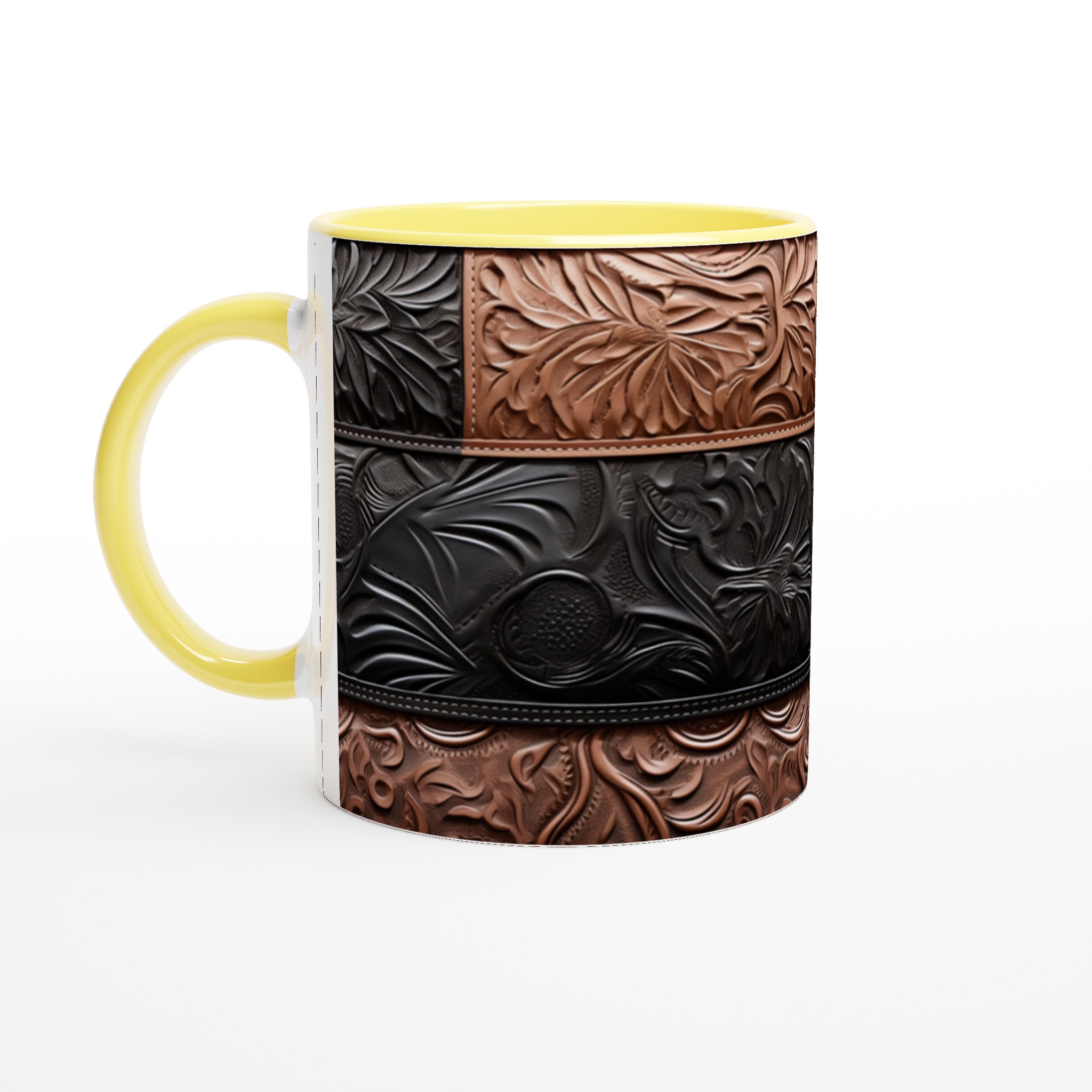 Mugg i präglat läderlook – Robust 11 oz keramikmugg i rustik design, perfekt för hem & kontor 5 6c6fed97-460e-47a3-b064-8f6d71bc2d6d