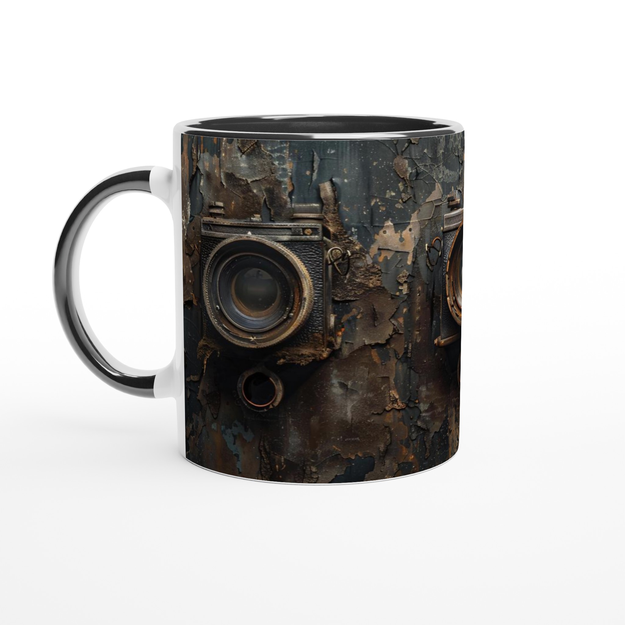 Vit 11oz keramikmugg med vintagemotiv i rå industristil – välj bland sju färgstarka nyanser 7 6cbec061-2079-4595-a3b5-b66a8277df36