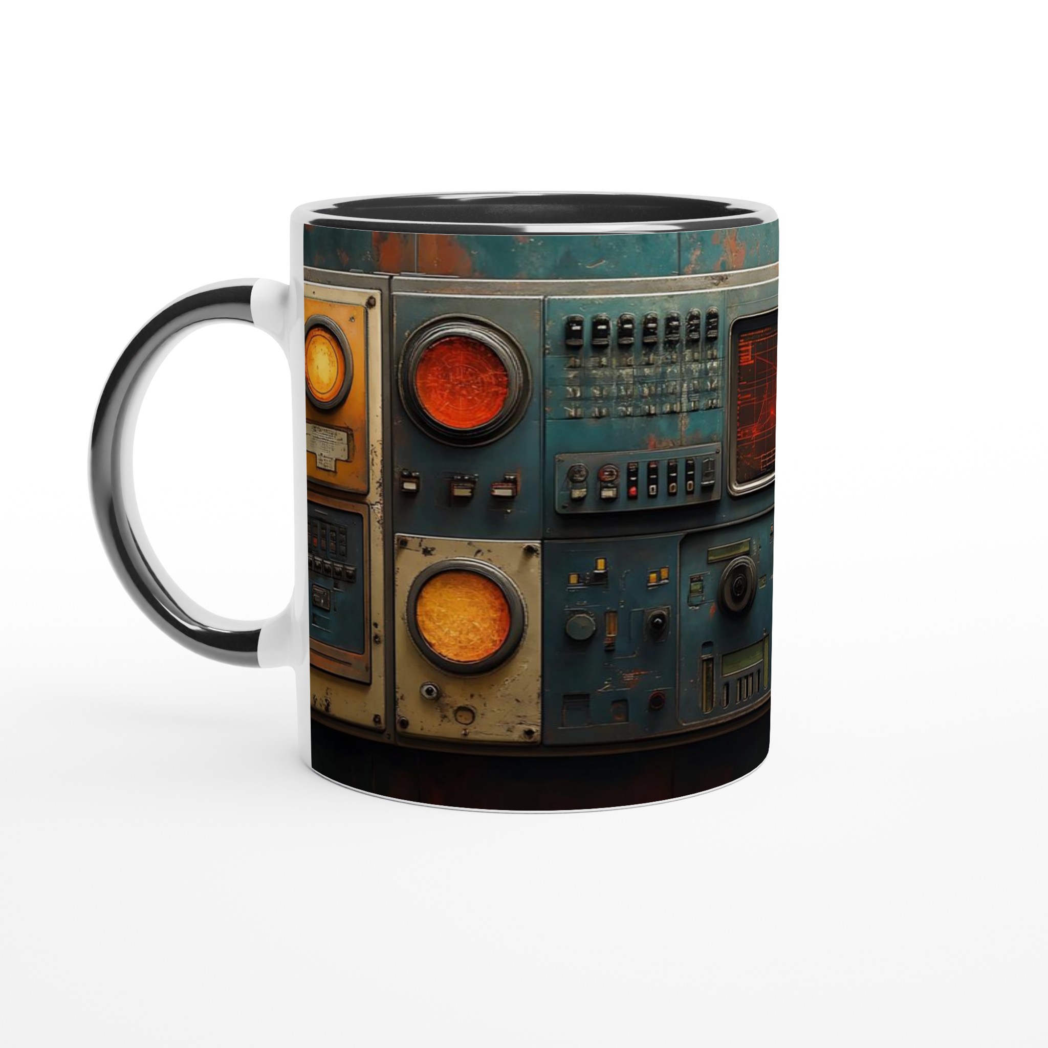Retro Futurism Kontrollpanel Keramisk Mugg - Vintage Sci-Fi Design i 7 Färger 2 6da35641-4c8c-4ac3-bbac-14e5f0707b96