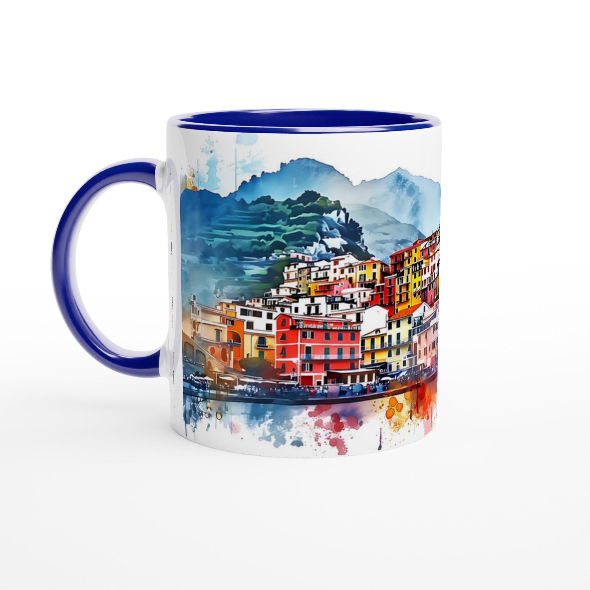 Italiensk Kuststad Akvarell Mugg – Färgstark Keramikmugg 11oz 4 6dc1f905-c0f3-486c-83a9-5532fffc0b07
