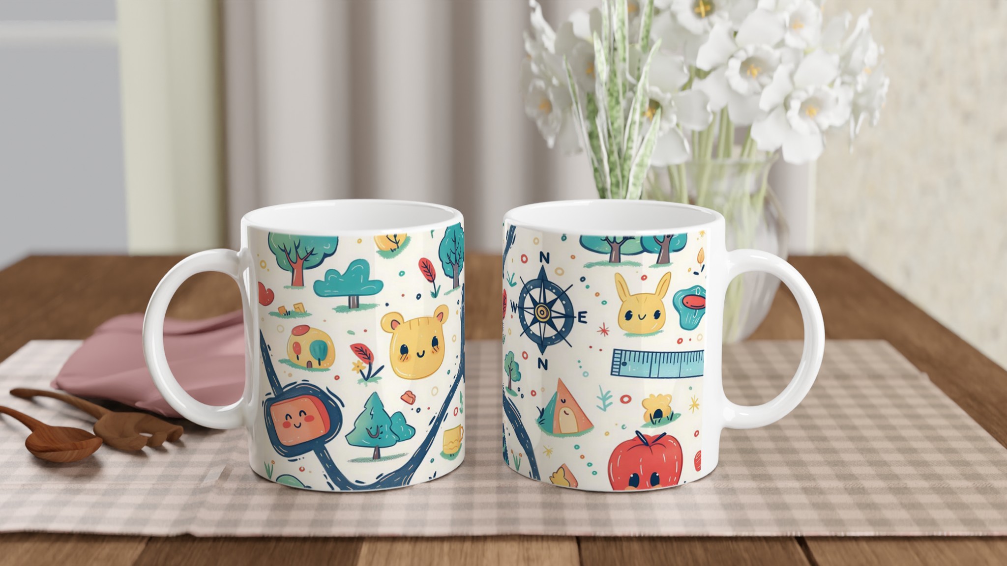 Äventyrlig Mugg med Söta Djur & Natur Motiv – 11 oz Keramisk Kaffe- och Temugg i 7 Färger 10 6dde7229-08a9-4271-b0ff-2f7c3b14fe47