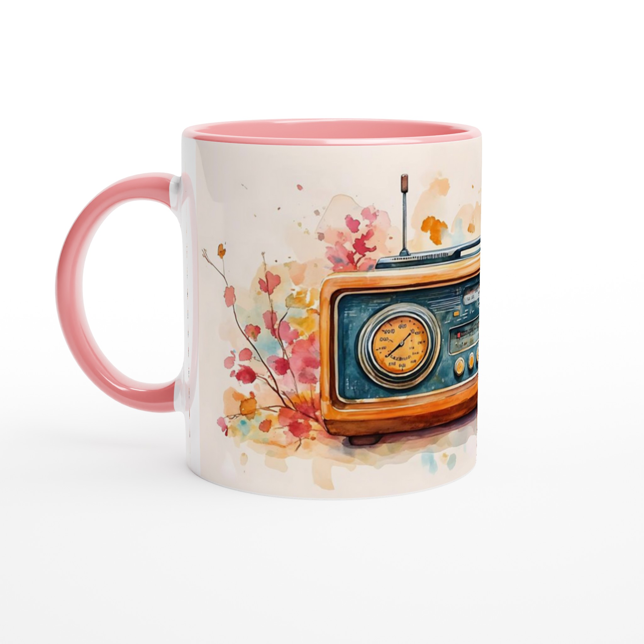 Nostalgi i Akvarell – Vintage Radiomugg med Varm Höstglöd – 11oz Keramisk Mugg i Valfri Färg 4 6dfc9ccc-b7c9-461e-918a-97596f88d17d