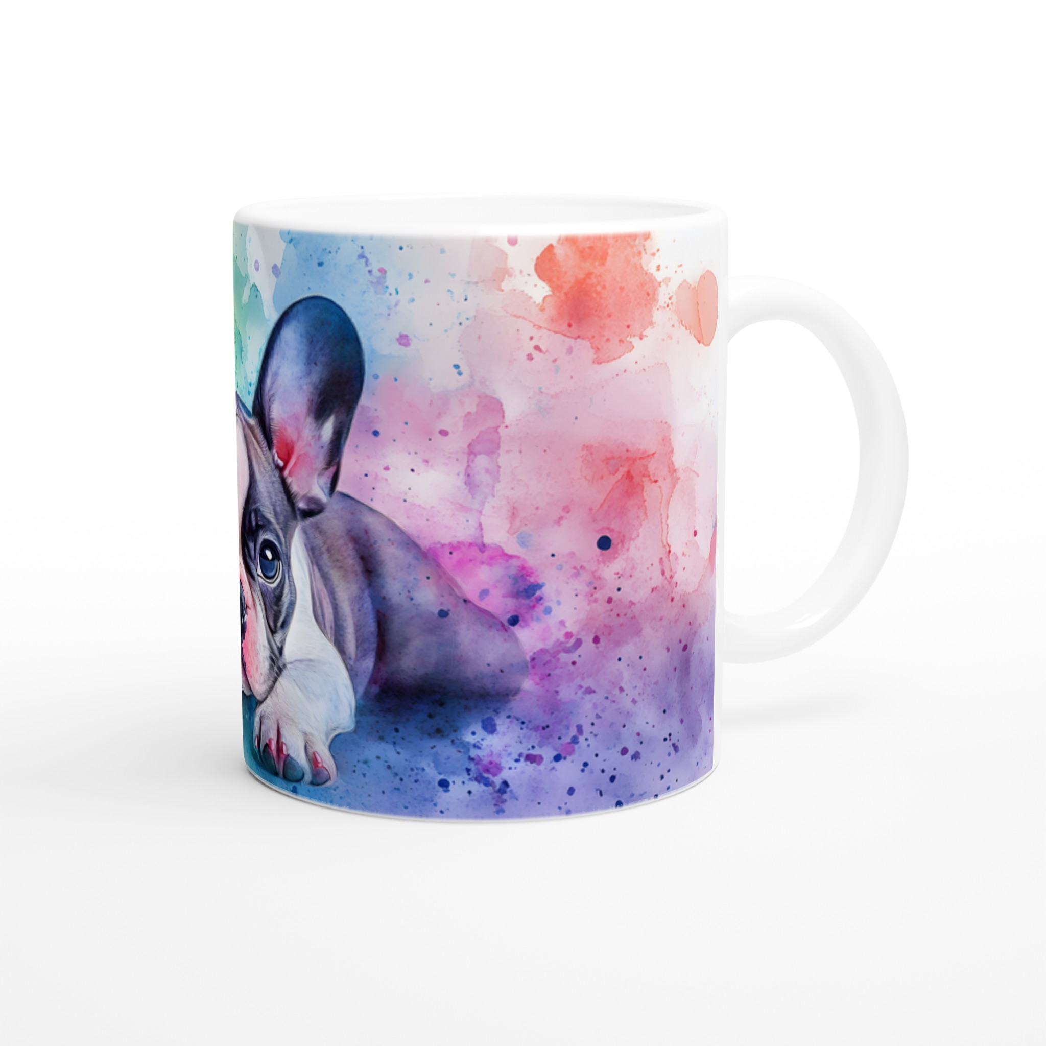 Färgglad Akvarell Fransk Bulldog Keramikmugg - 11oz, Levande Design som Lysar! 9 6e4f9b27-4c36-4990-a56d-05334cba7440