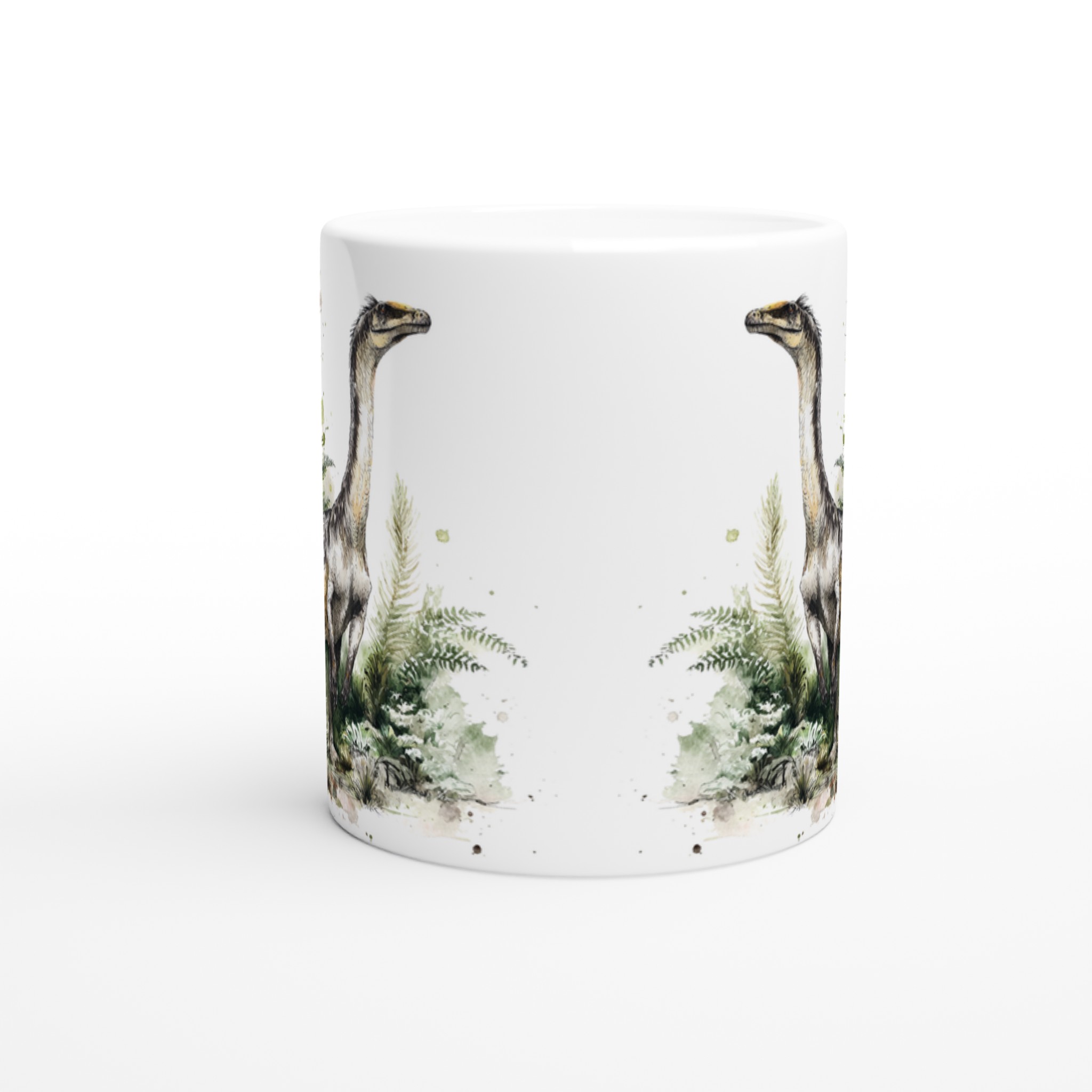 Dinosaurie Vattenfärg Mugg - Stilren 11oz Keramikmugg i ditt Val av Sju Färger 8 6e9c7a6a-43b8-4c39-be3b-96b39489ee16