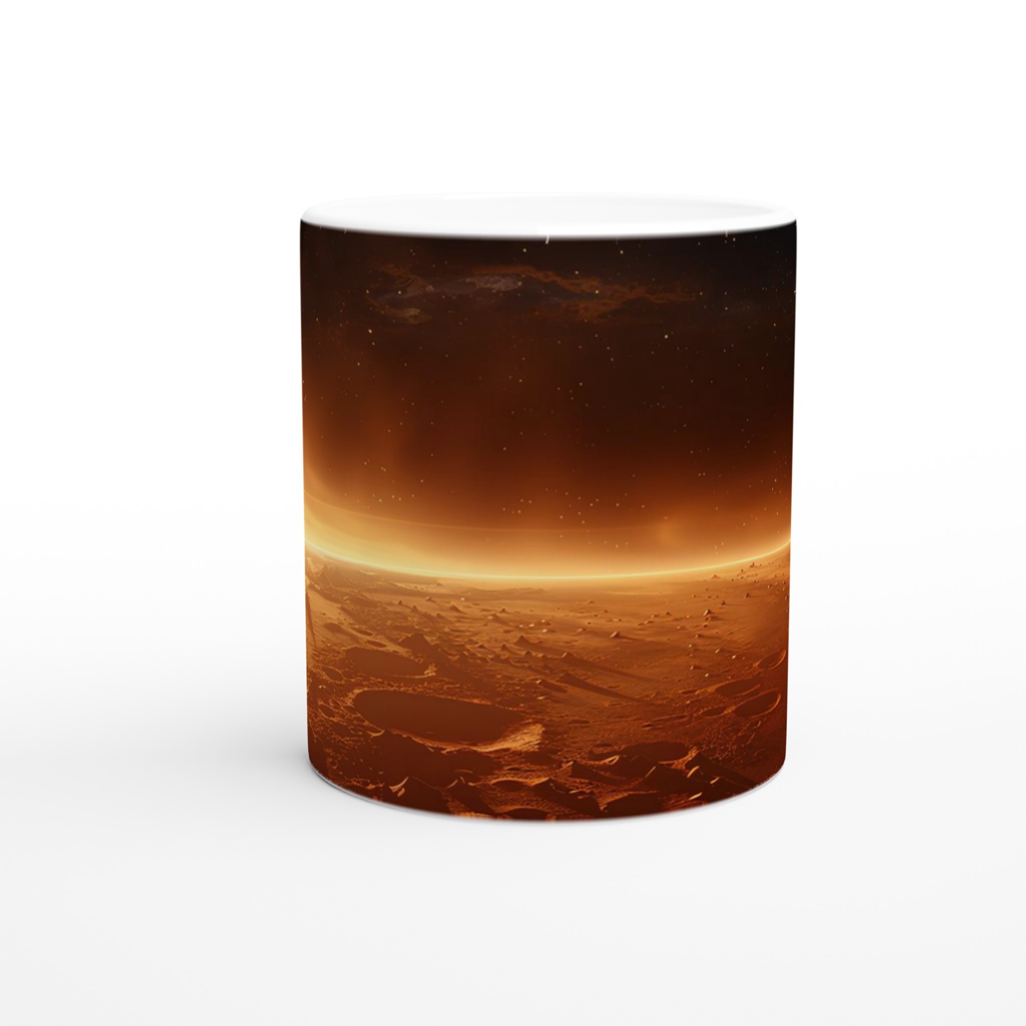 Kosmisk Gryning: Planetariskt Landskap Keramikmugg - 11oz, Välj Din Färg! 8 6ef786ae-1f44-4773-a9df-698783d9705c