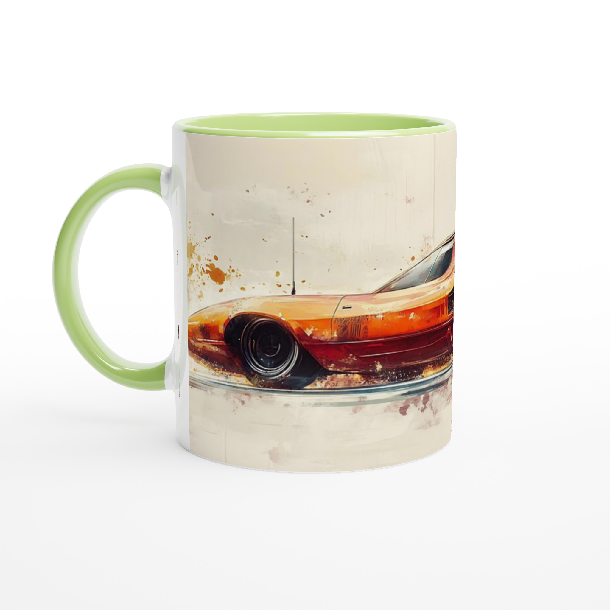 Abstrakt Sportbil Keramikmugg - 11 oz Dynamisk Akvarell Design i Valfri Färg 6 6f4951de-9b88-4945-80ac-c541693f7bd3