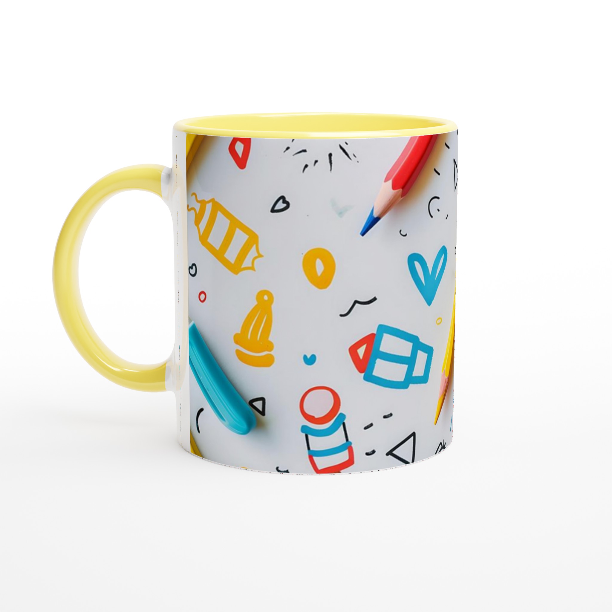Kreativ Mugg med Tecknade Mönster – 11oz Keramikmugg för Vardagsglädje i Din Favoritfärg! 5 6f690ab3-2020-4b44-8c66-a85f37f9d276