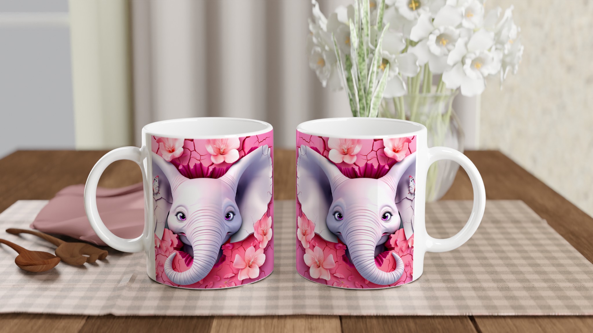 Söt Elefant & Fjäril 11oz Keramisk Mugg – Drömrosa Design för Kaffeälskare 10 6f72095e-6519-49be-a887-97b48905df17