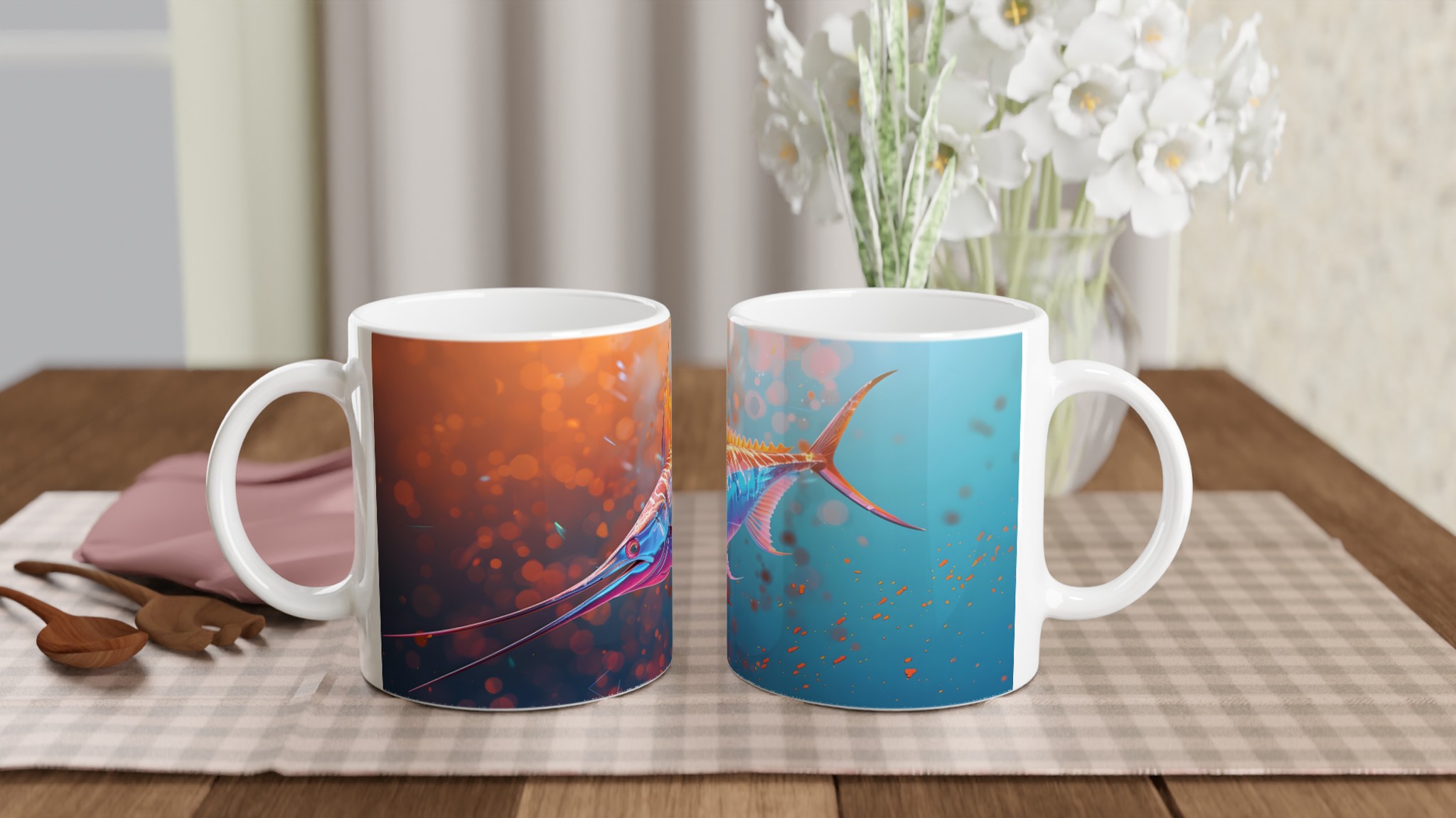 Neon Marlins Dröm: 11oz Keramisk Mugg – Färgglad Havsinspiration för varje klunk 10 6f7aa7c3-7091-4f01-9c31-2644ef234ed8