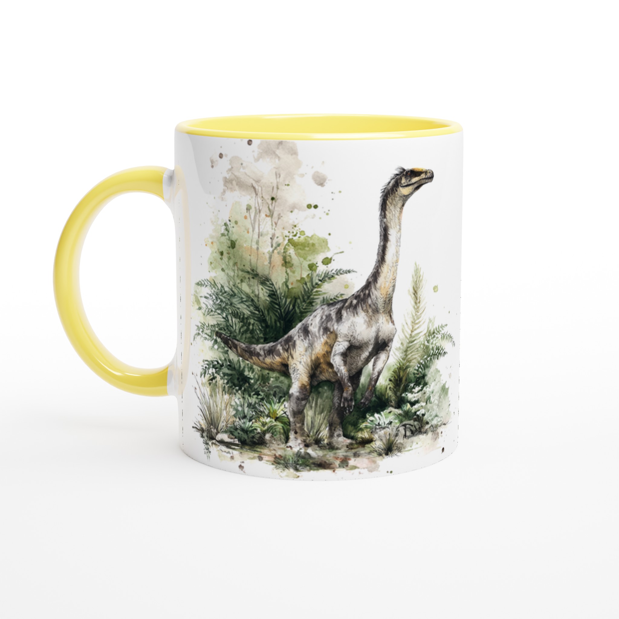 Dinosaurie Vattenfärg Mugg - Stilren 11oz Keramikmugg i ditt Val av Sju Färger 5 6f9b6529-95ec-415a-83a2-5f10fffafb4d