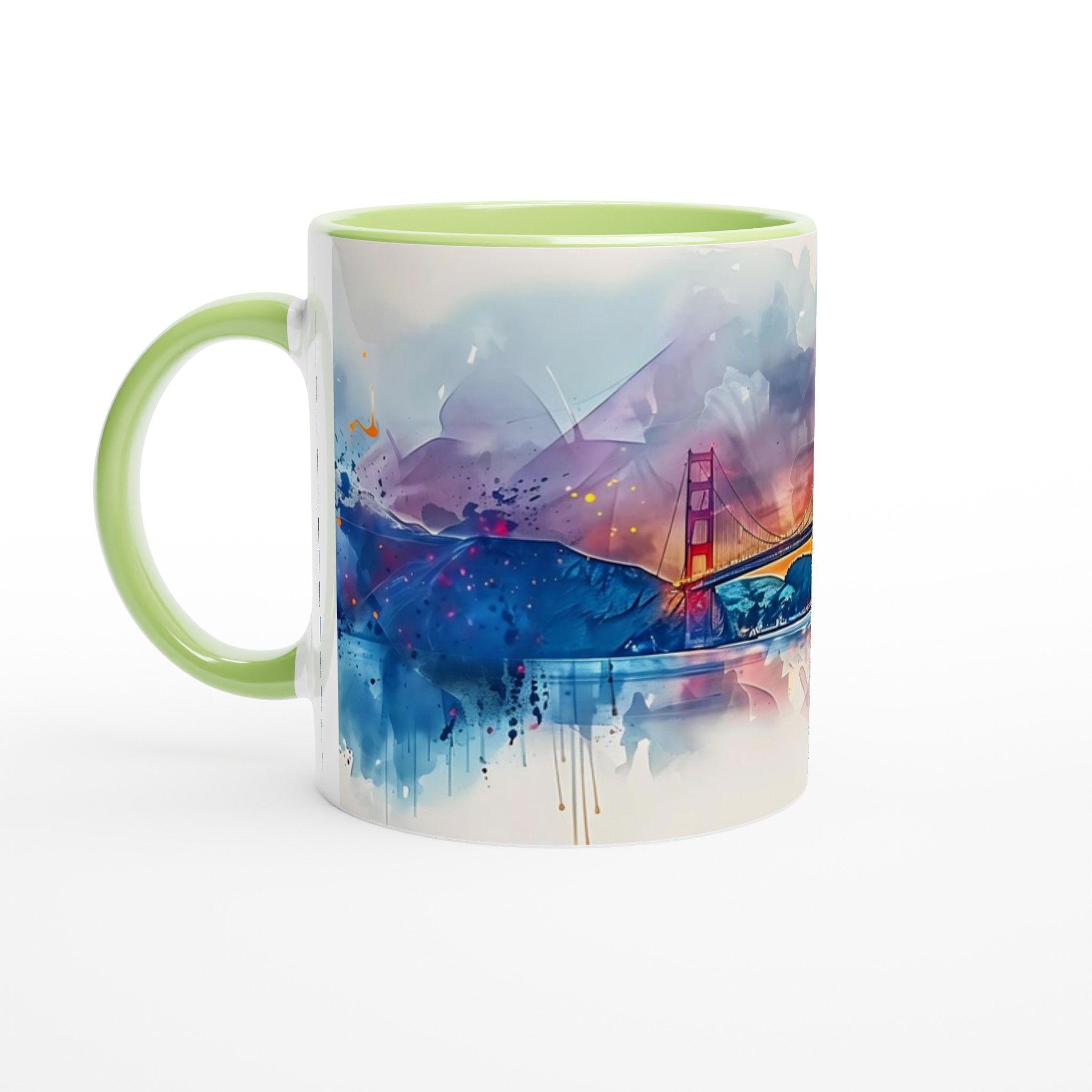 Golden Gate Akvarell Mugg - 11oz Keramikmugg med Ikonisk San Francisco Solnedgång 3 6feba8e5-279e-4128-8f74-d8fb5c72310a