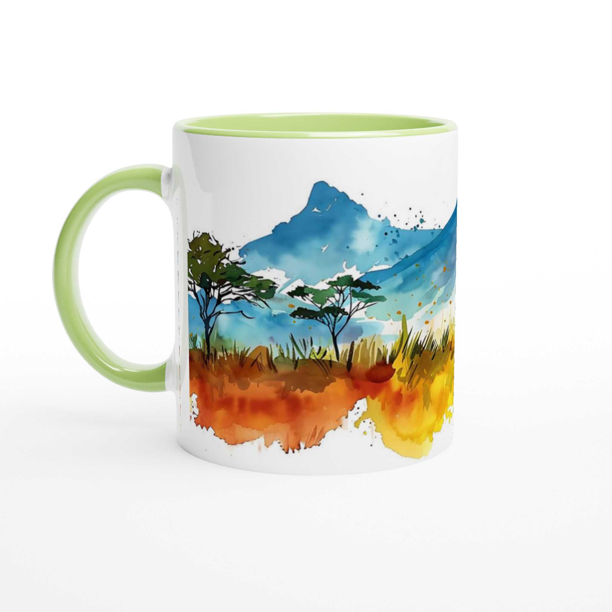 Akvarellberg & Savannmugg - Livfull Keramisk Kaffekopp 11oz, Välj Bland 7 Färgstarka Nyanser 3 70065b15-aee9-4b86-80da-ebeaf96db646