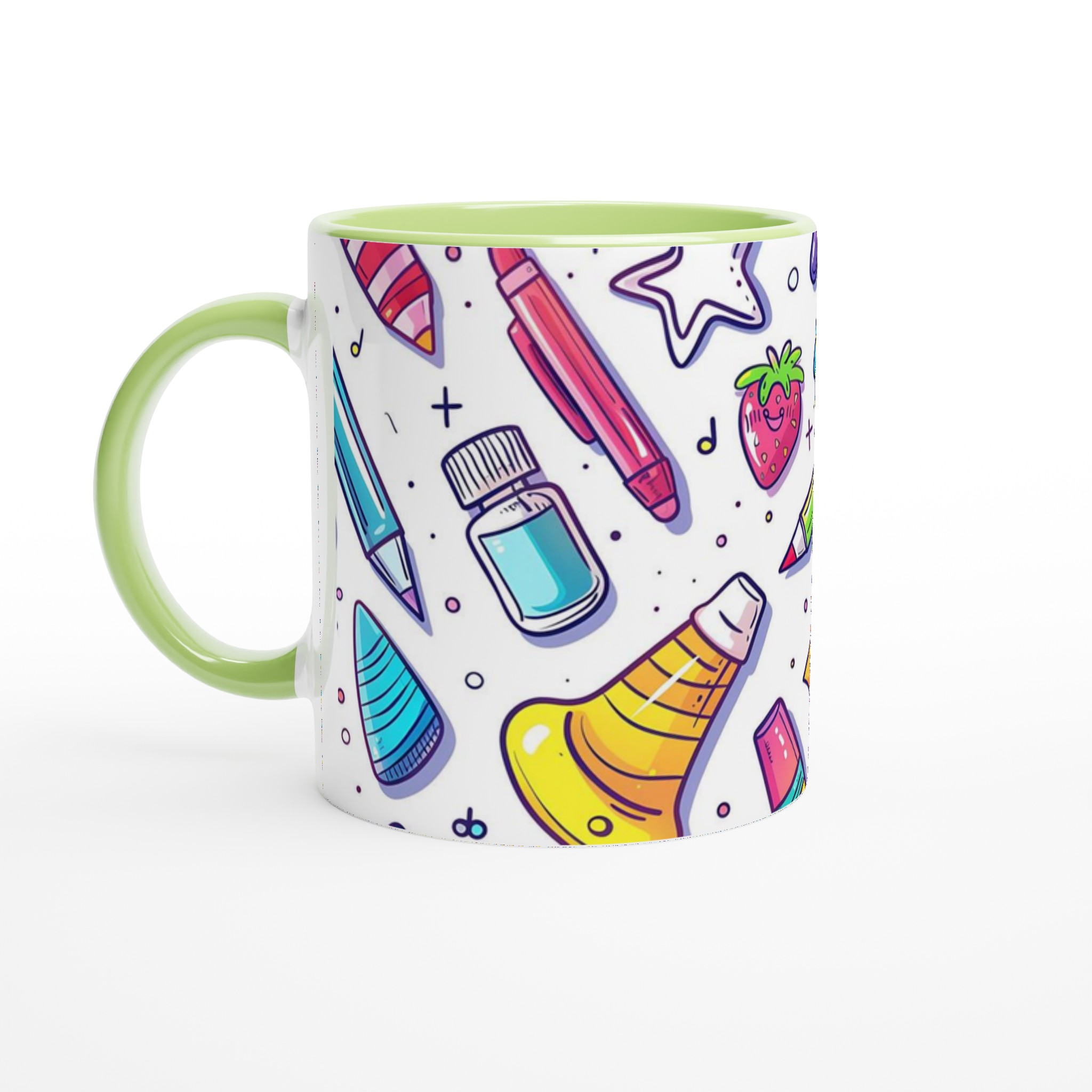 Kreativ Mugg med Tecknade Kontorsprylar – 11oz Keramikmugg i ditt val av 7 livfulla färger! 3 70549926-5072-4f0a-9b9e-b846d94ca531