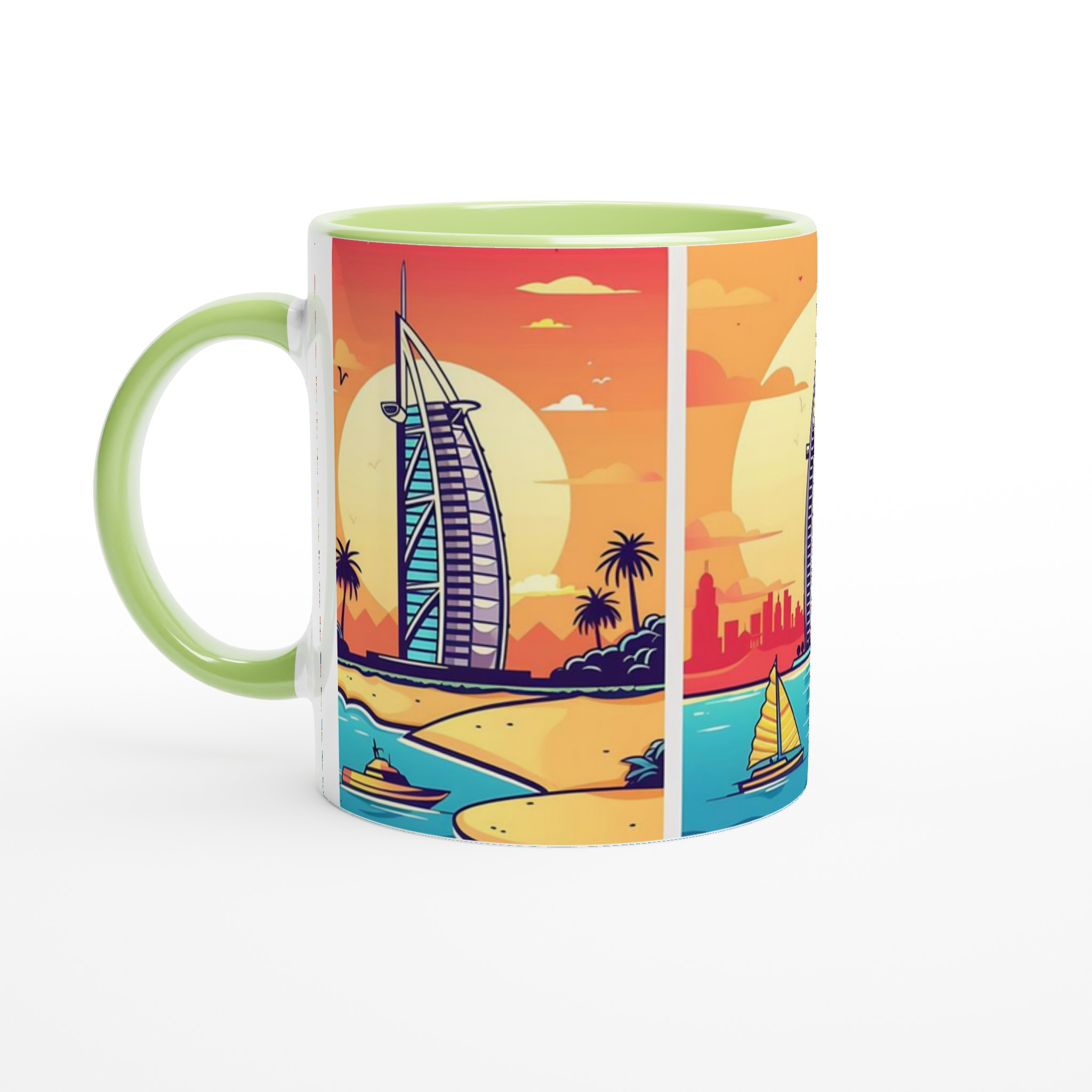 Dubai Sunset Skyline Keramisk Mugg – Konstnärlig Design i Välj din Färg 3 705dc78a-b219-44cb-8c35-c5d9f106374d