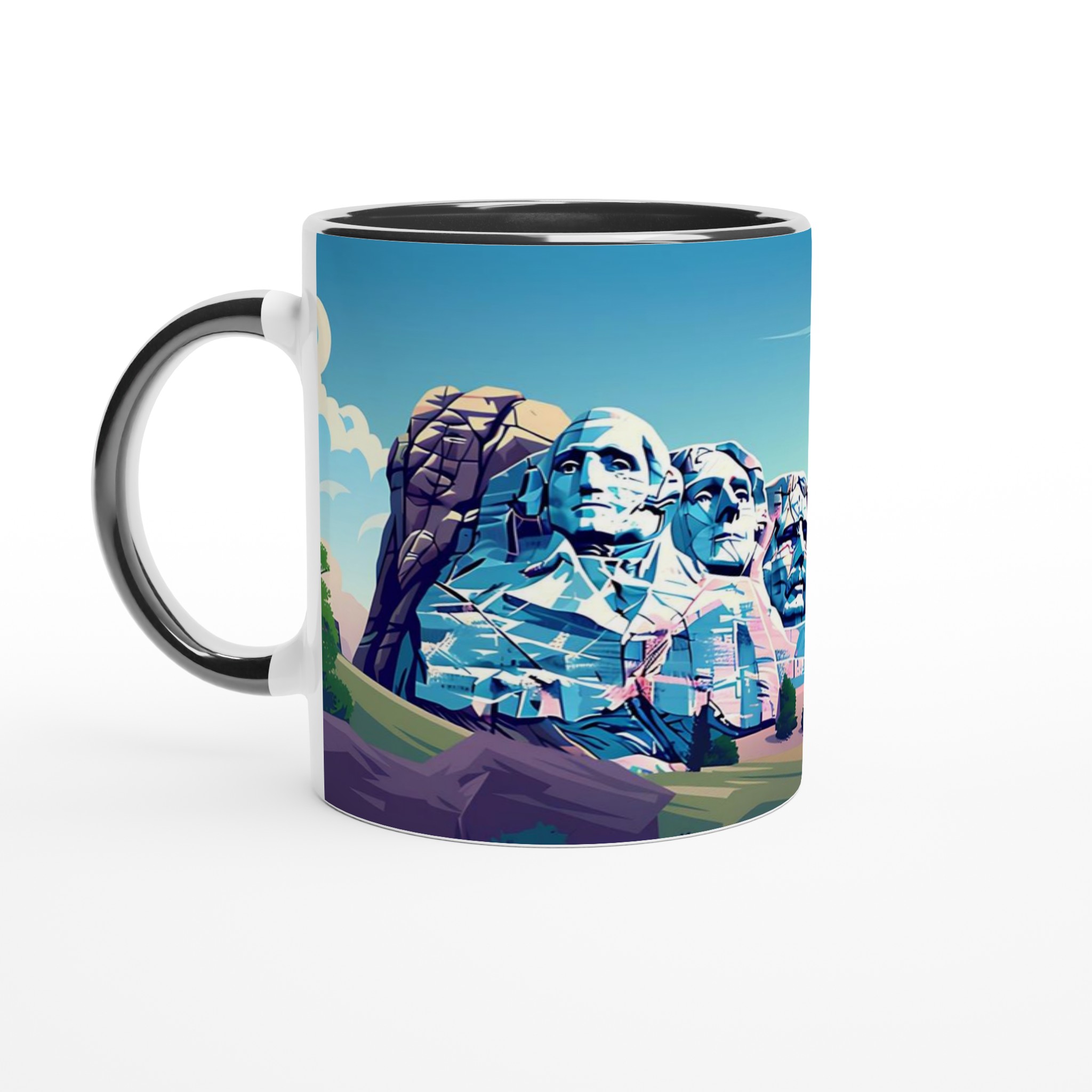 Mount Rushmore Pop Art Mugg – Historisk Ikon i Vibrant Blå Nyanser 7 706281d7-0233-4cc0-bc37-0c2f95f06898