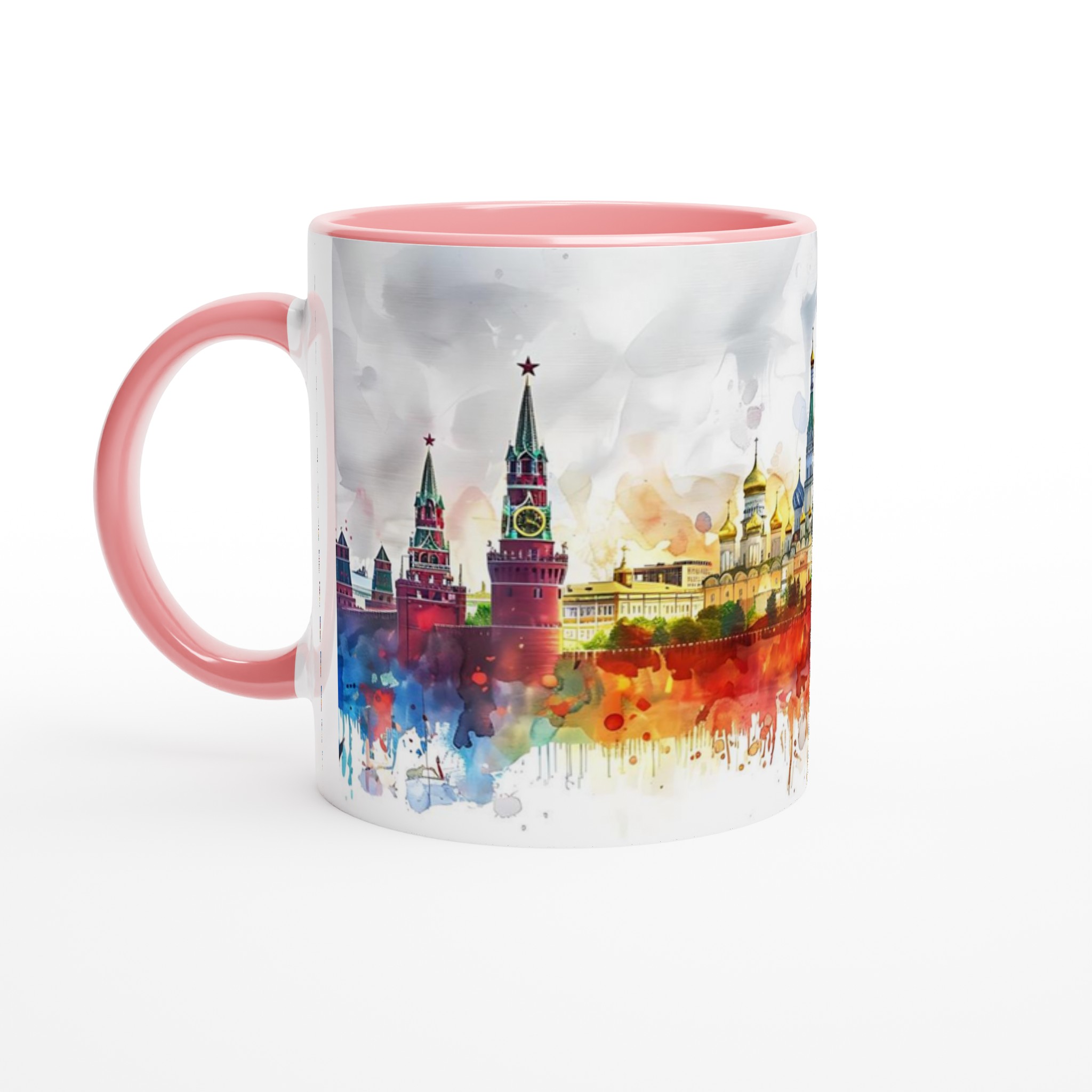 Konstnärlig Moskva Akvarellmugg – 11oz Keramisk Mugg med Livfullt Kremlmotiv 6 709b2b82-c55d-4324-84a9-f13b7b0bb93d