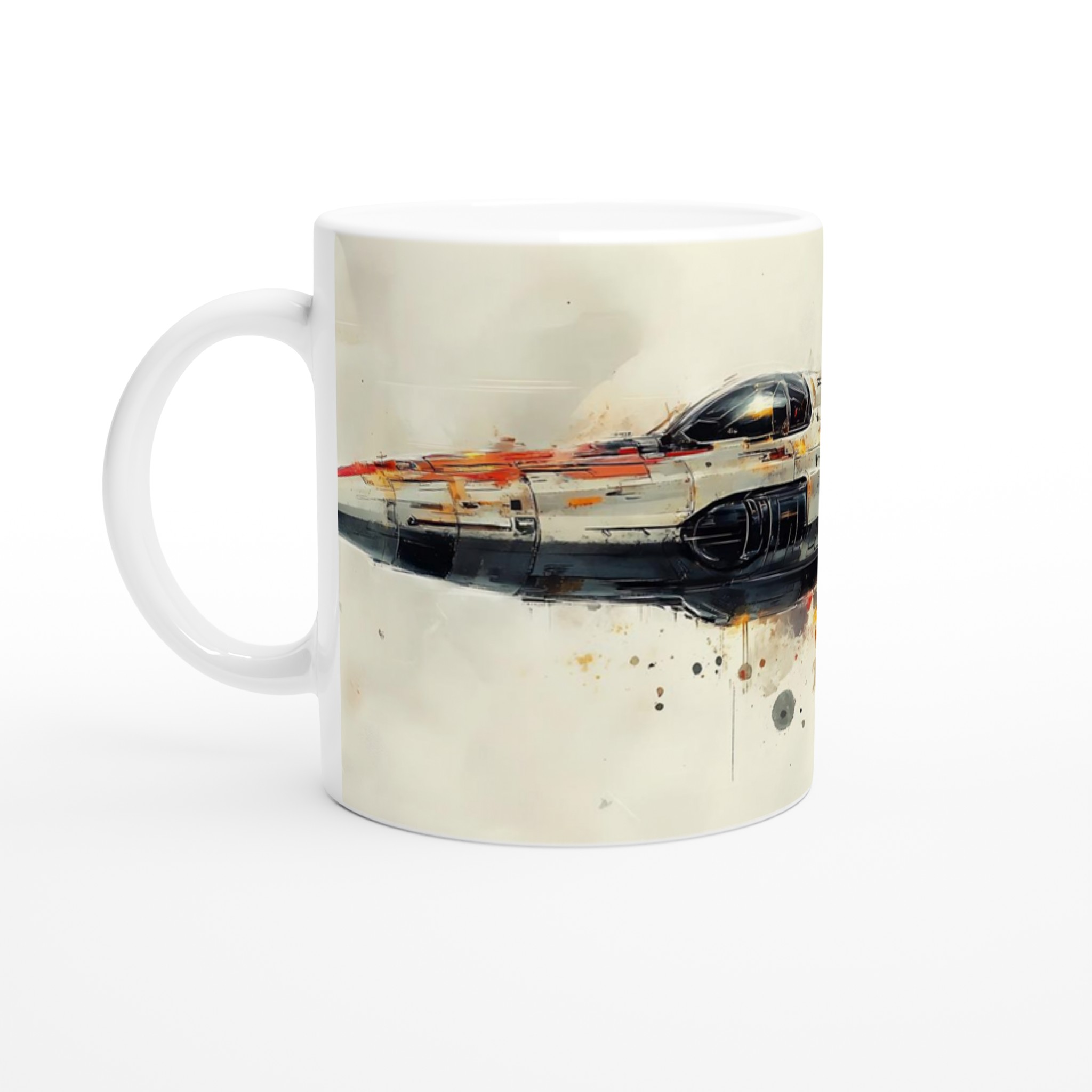 Abstrakt Sci-Fi Rymdskepp Mugg – Konstnärlig Akvarell Design, 11oz Keramisk Mugg i Valfri Färg 1 70add9c3-f1d7-430b-a9bc-026fef09d24b
