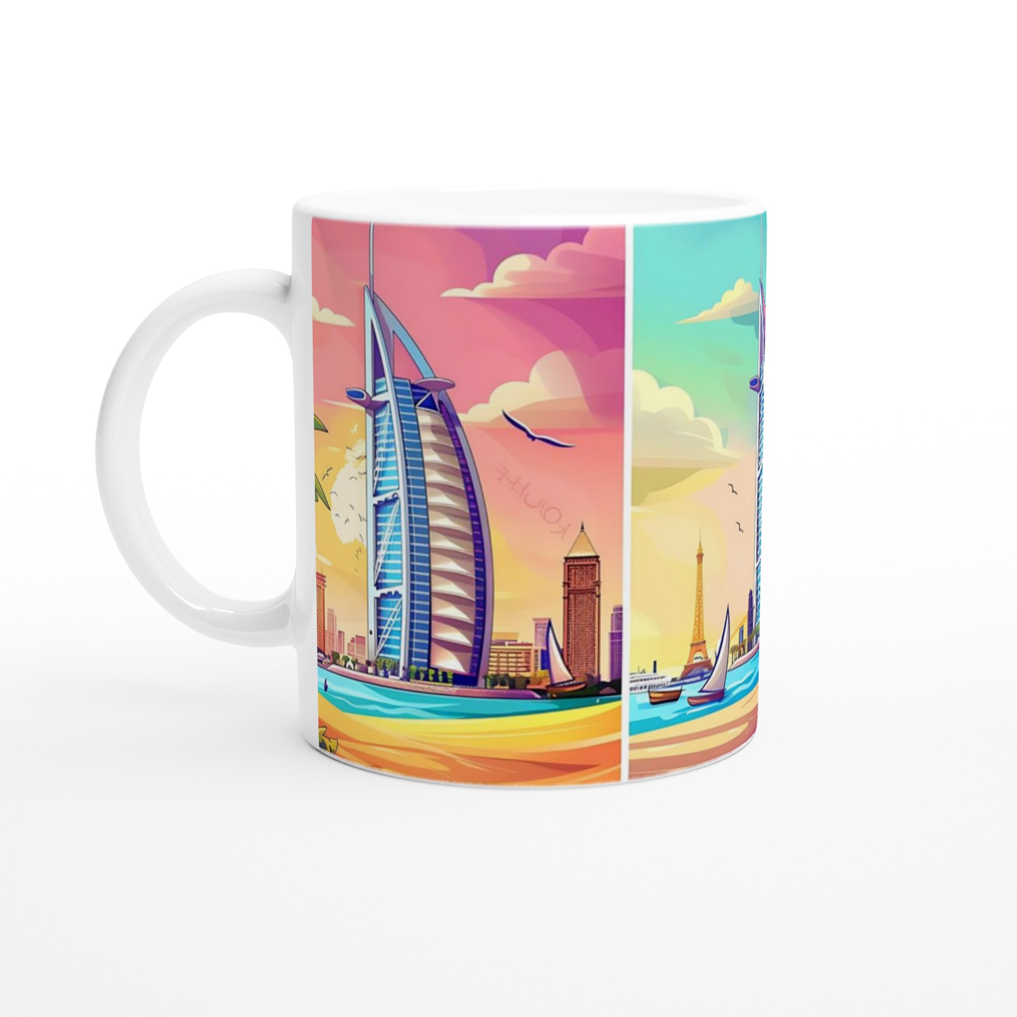 Dubai Sunset Magic: Unik 11oz Keramisk Mugg med Ikoniska Vyer – Välj Din Färg! 1 70fafb6c-e0cf-41fd-a6ce-c8fefd823fc9