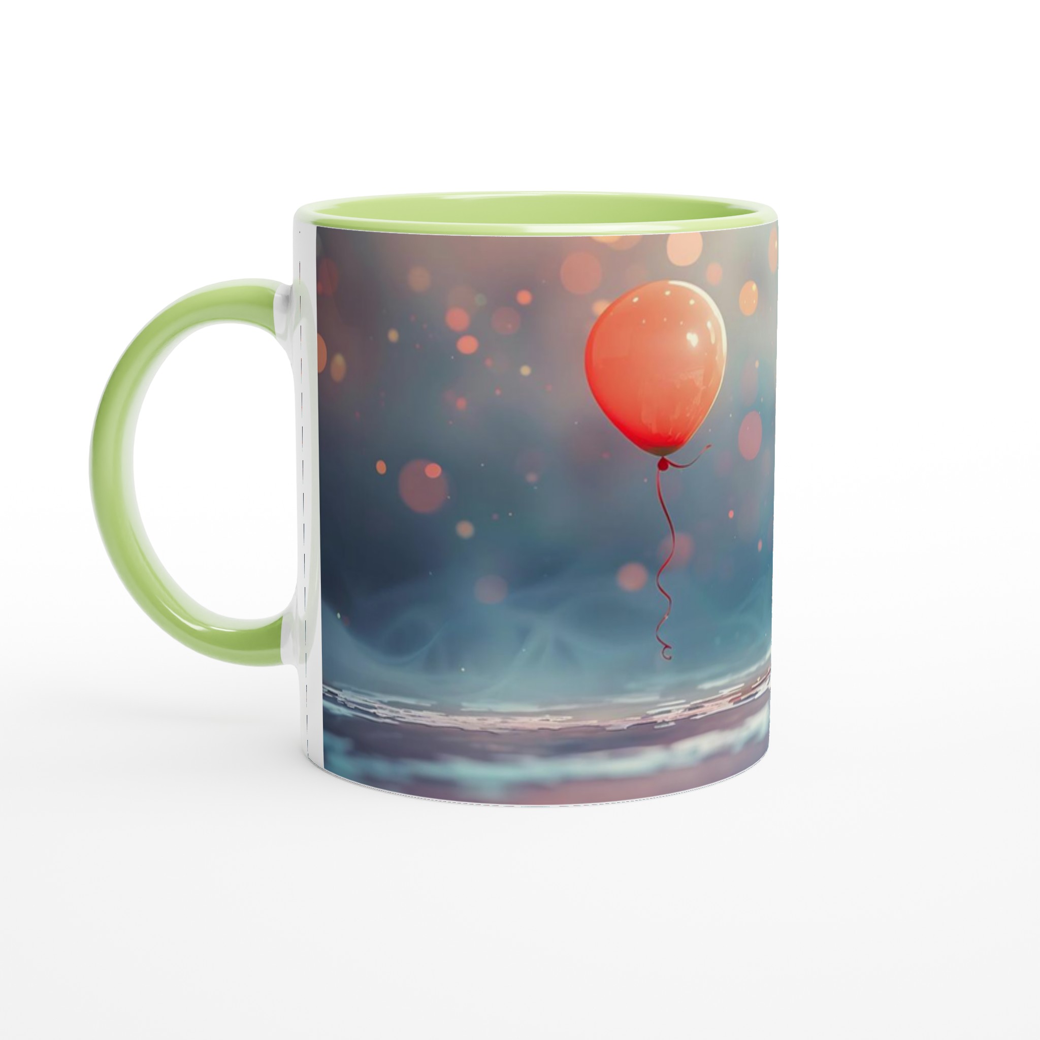 Söt Spöke med Ballong – Vit 11oz Keramisk Mugg för Glädje och Färg 3 71339352-1606-4287-93b8-3fcd9eb8e9a2