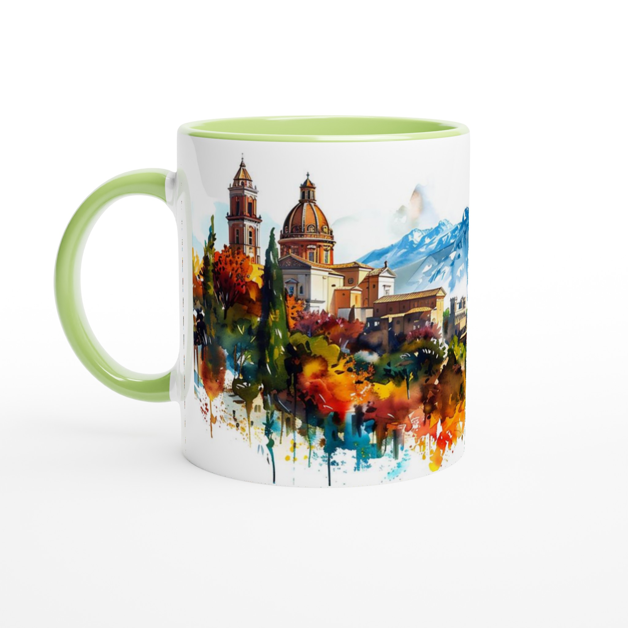 Akvarell Stadsmotiv Mugg - Färgstark Kaffekopp med Vulkanutikt, Välj din Favoritfärg! 3 71490ddb-a2d7-4b12-8cbf-f40f193be15f