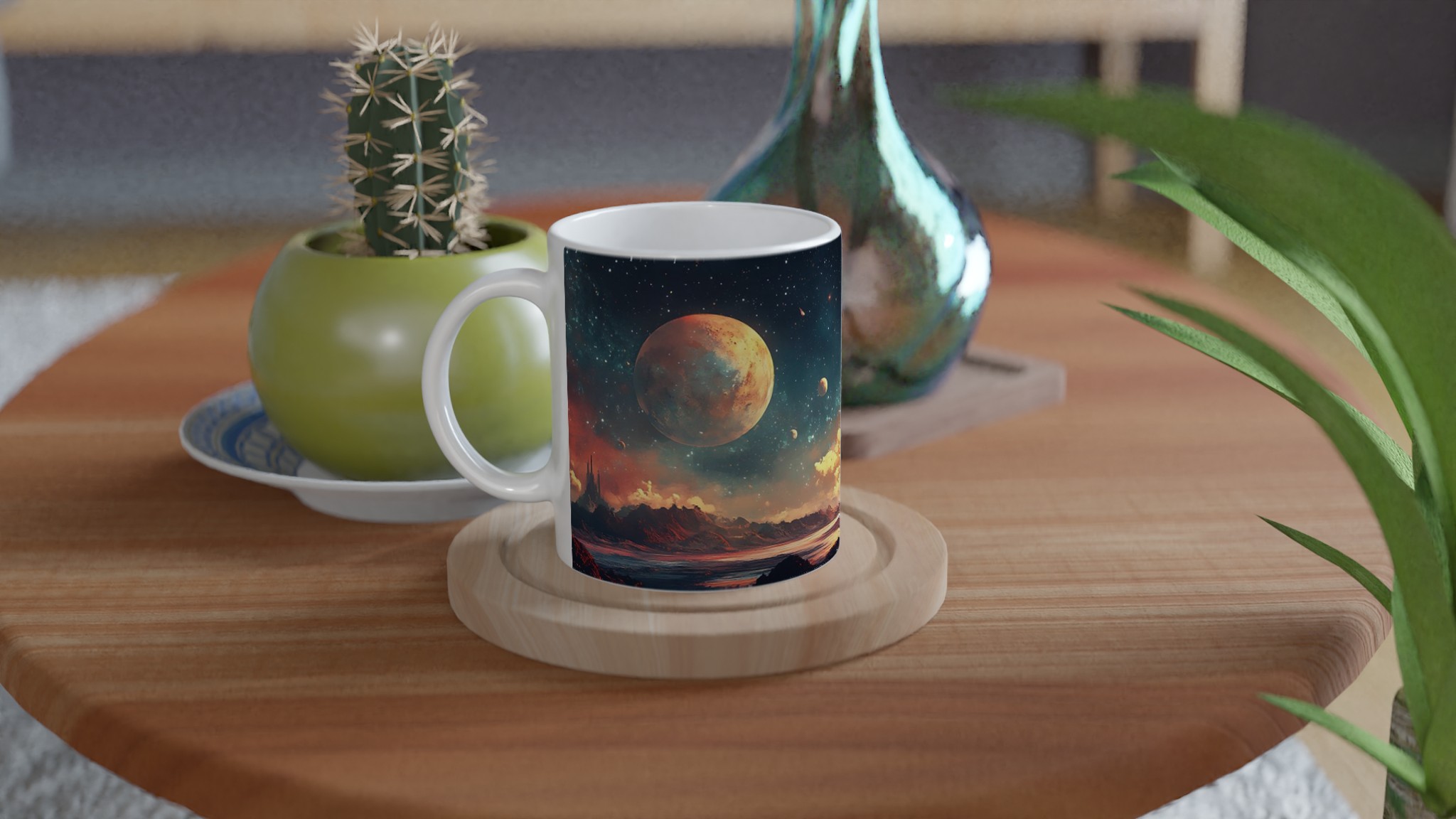 Kosmisk Dröm Mugg: Fantastisk Rymdvy med Planeter och Mystiska Landskap – Välj Din Färg! 9 7164ecde-132d-4b4a-ac95-818131098ed4