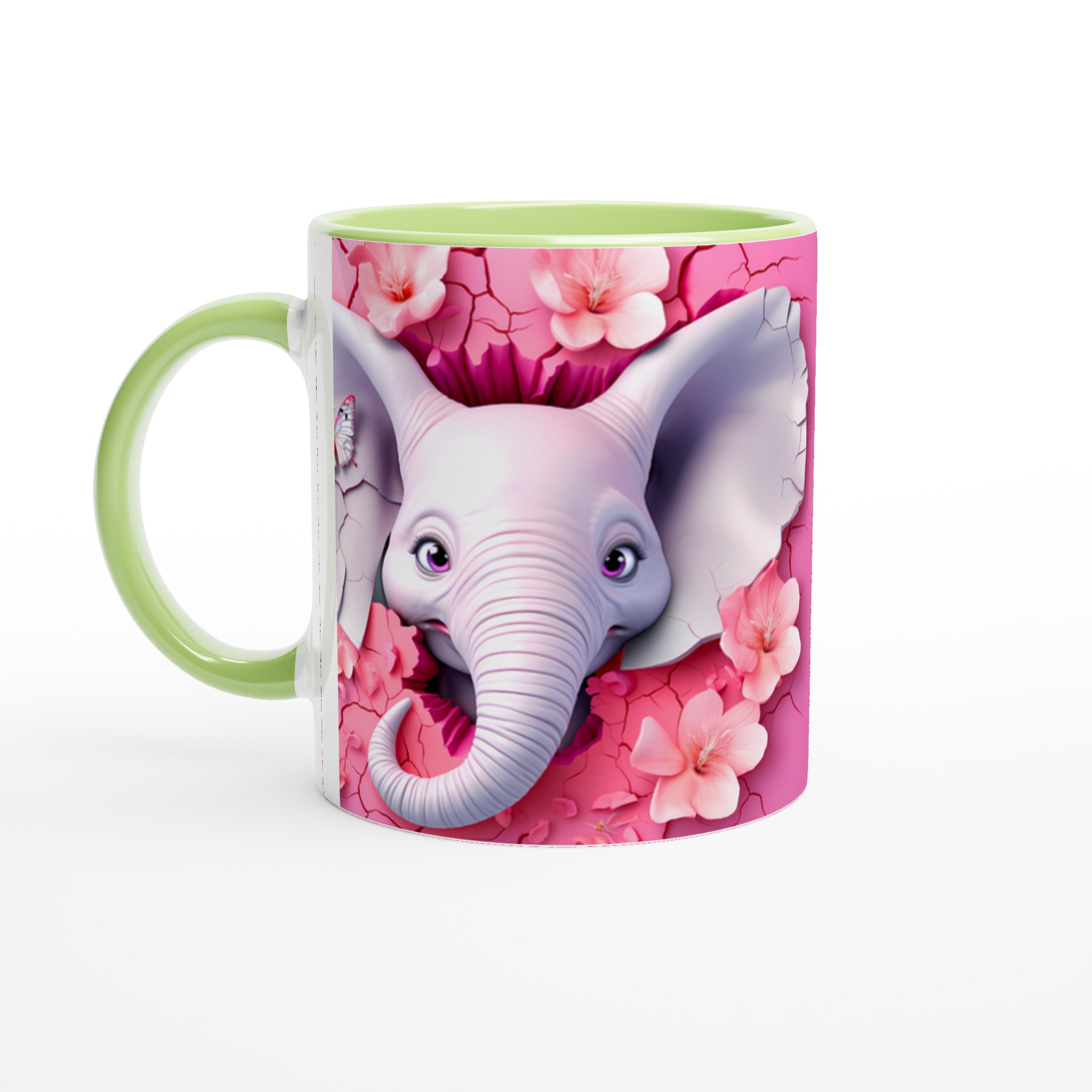 Söt Elefant & Fjäril 11oz Keramisk Mugg – Drömrosa Design för Kaffeälskare 3 71a82b3f-3164-48e4-88be-1f435c463186