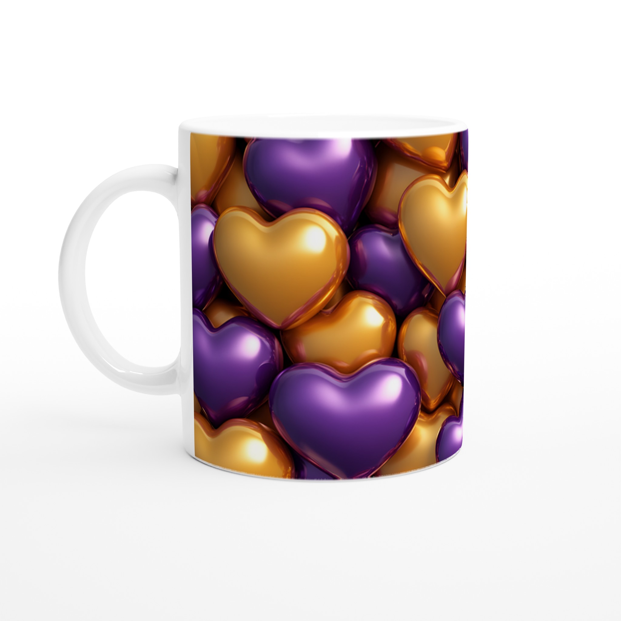 Kärlekshjärta Keramikmugg - Lyxiga Guld & Lila Nyanser, 11oz 1 71fd281c-b205-4c3a-a94c-d3909b3b1121