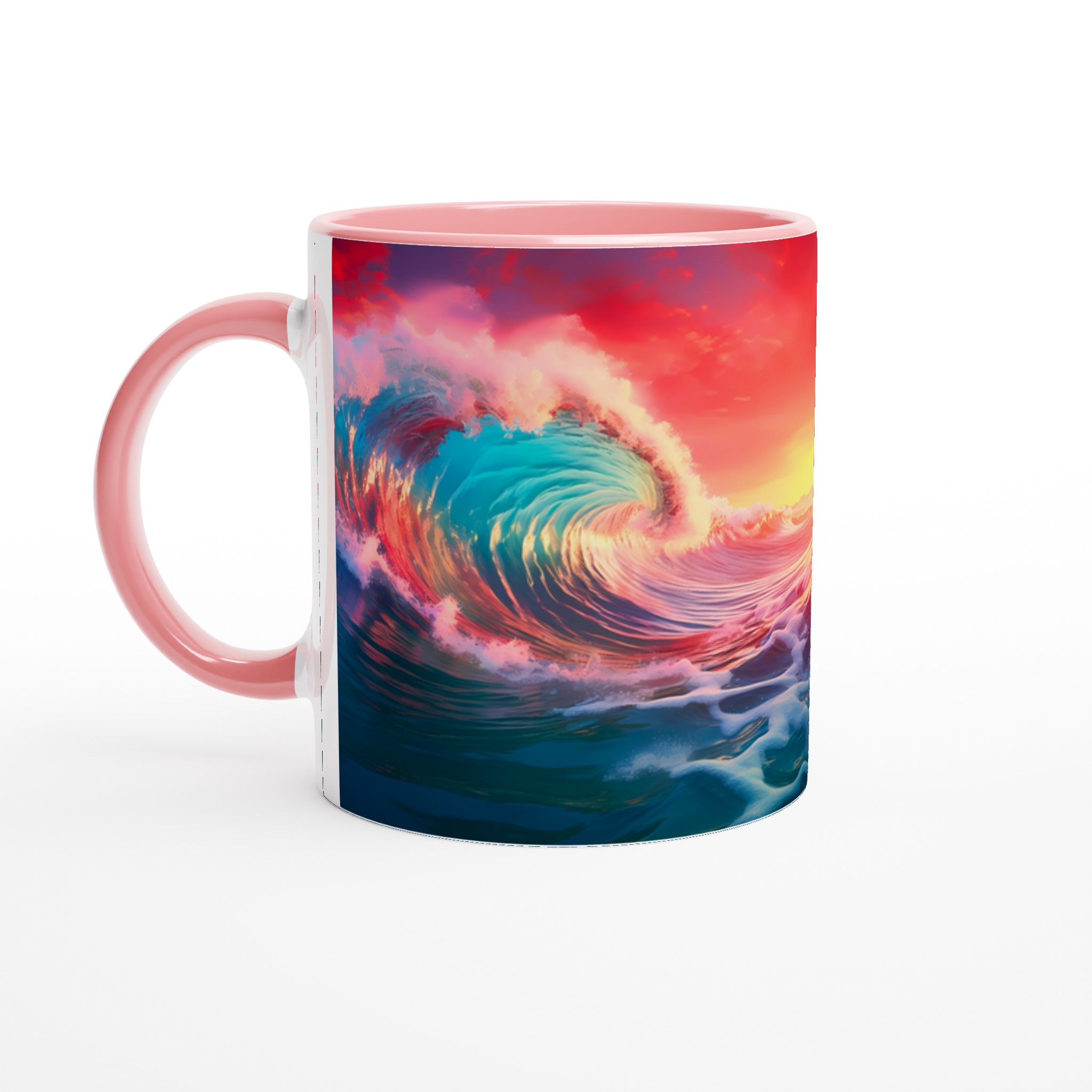 Oceanisk Färgexplosion – 11oz Keramisk Mugg med Vibrerande Vågmönster 5 72975947-a810-446a-bcc4-876359bebaeb