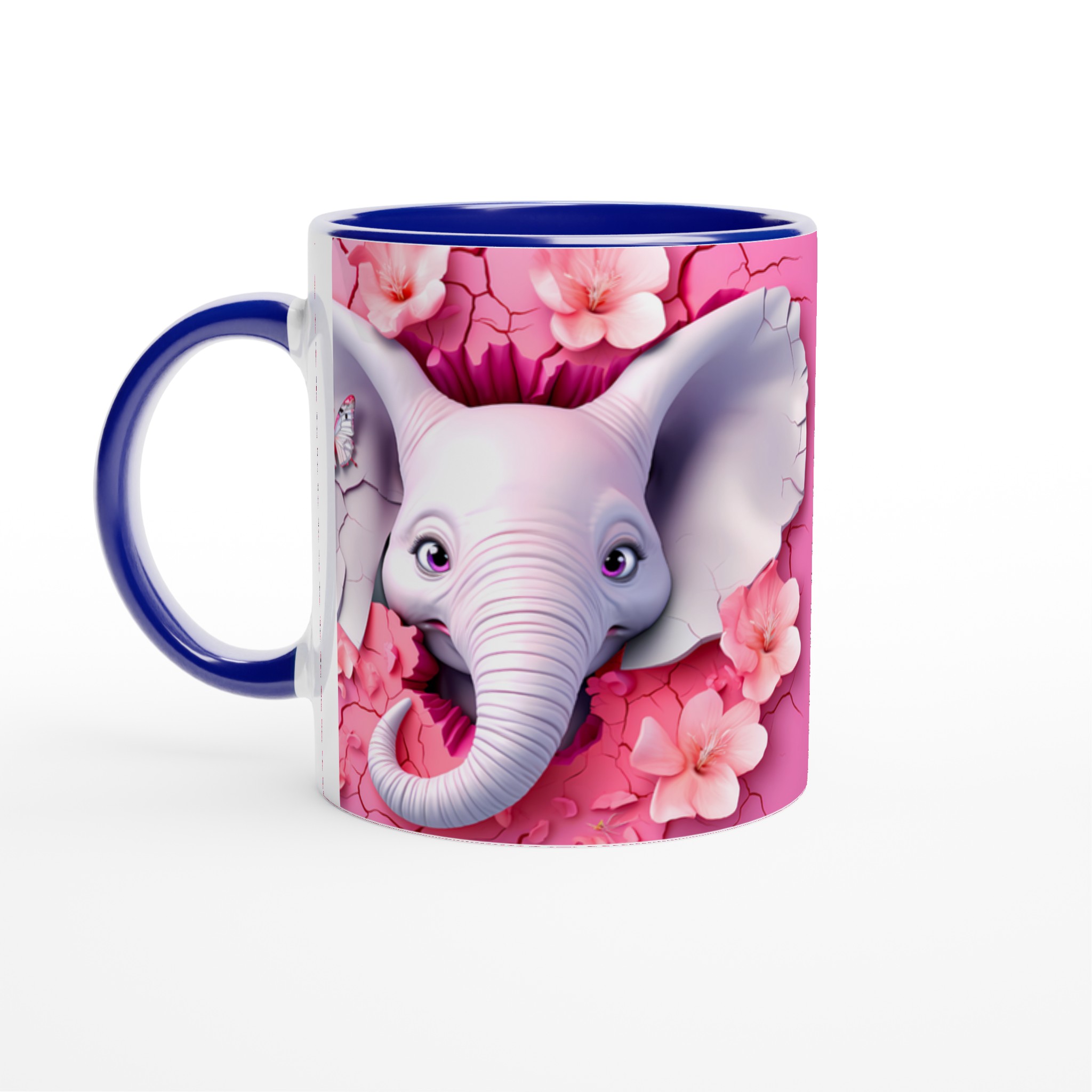 Söt Elefant & Fjäril 11oz Keramisk Mugg – Drömrosa Design för Kaffeälskare 4 738d3512-360e-4cbf-8028-a72fcc50a511