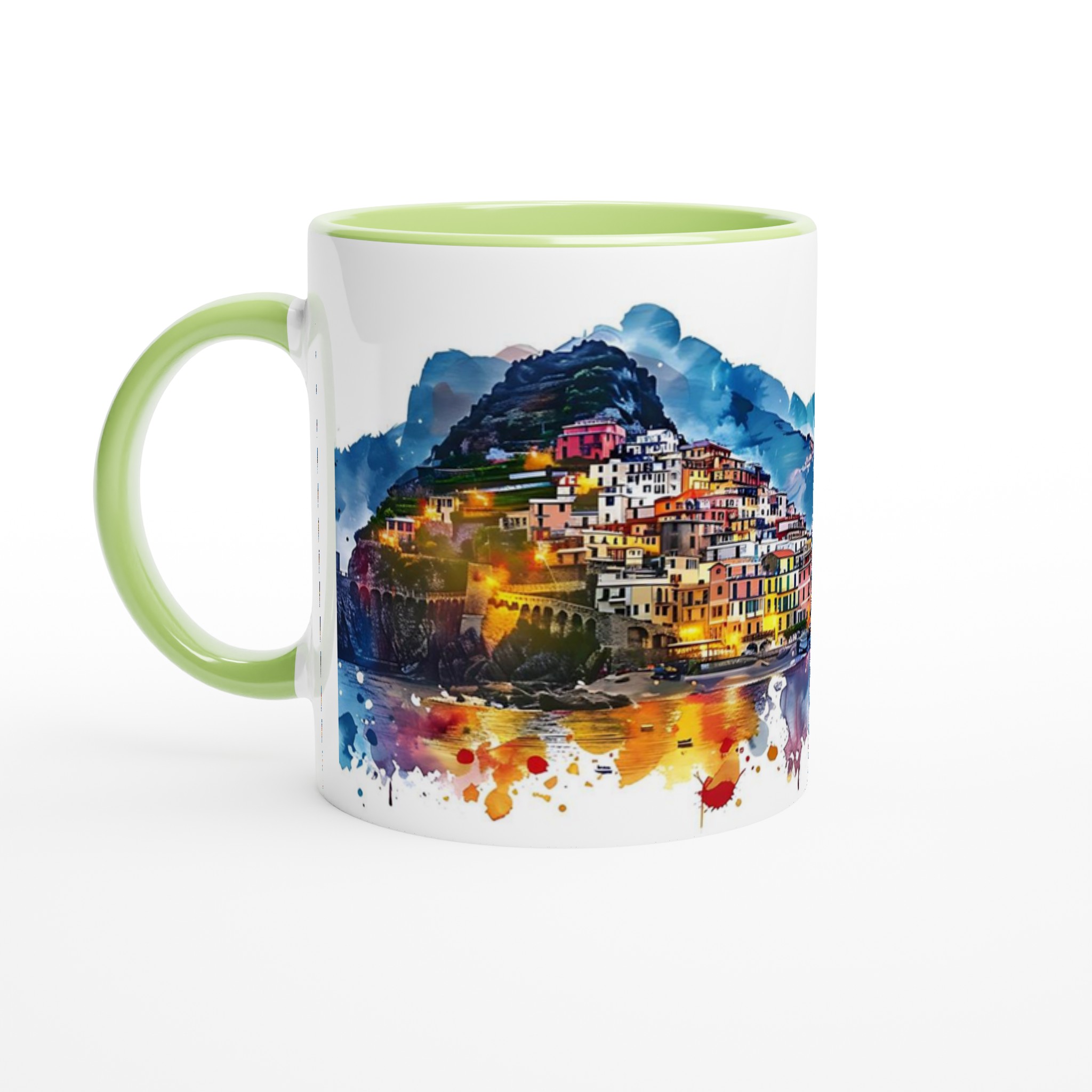 Italiensk Kustby Akvarell Mugg - Färgstark Keramikmugg, 11oz 3 73c6670f-35b8-4655-b56b-18d32db8fda7