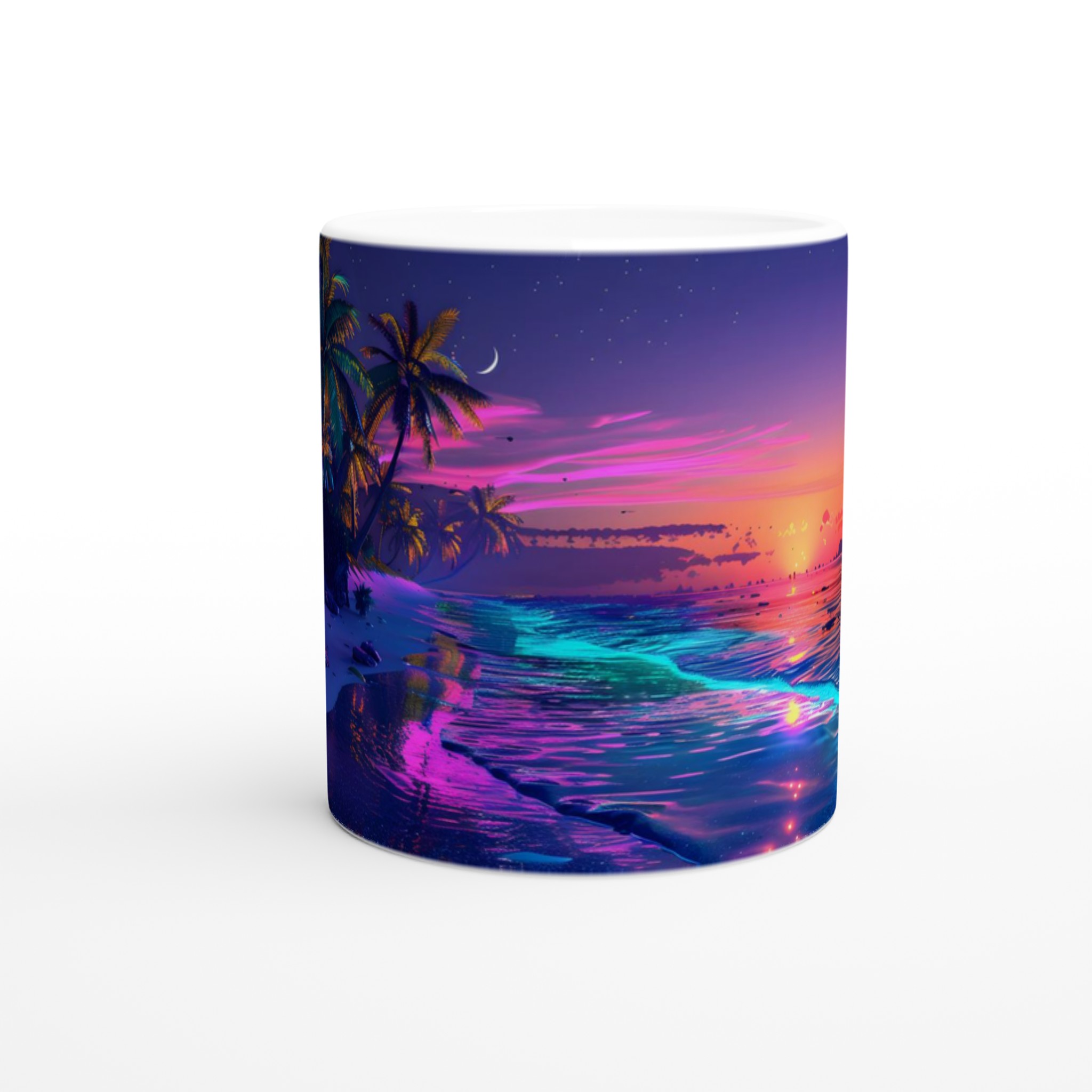 Neon Sunset Strand 11oz Keramisk Mugg – Drömmiga Tropiska Nätter i Valfri Färg! 8 743f6679-b311-485f-bbdf-138f112485a8