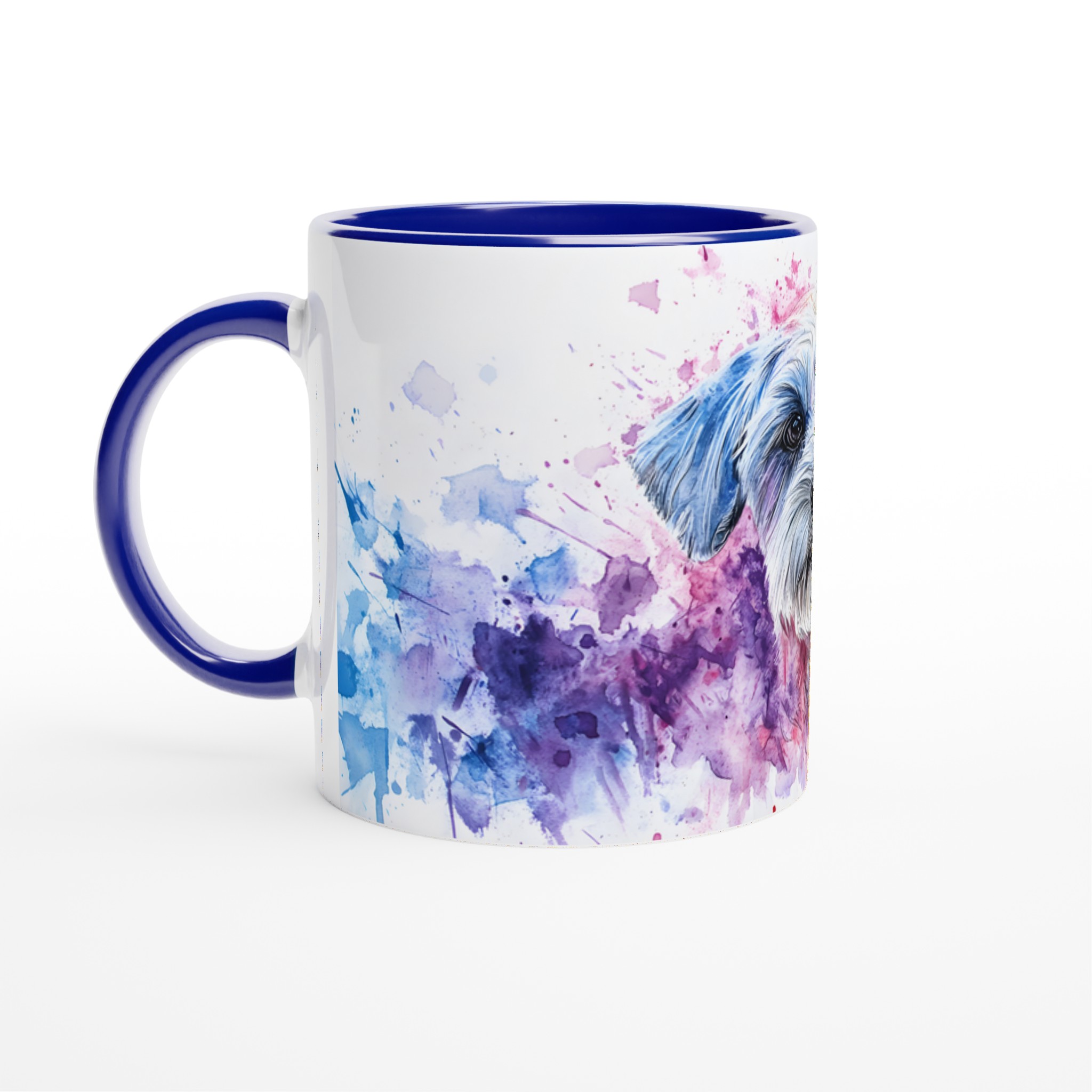 Mångfärgad Akvarell Hund Mugg - Vit 11oz Keramikmugg för Djurälskare i Ditt Val av Färg 2 745f4b0d-a693-48bd-9183-f7601e4ef87d
