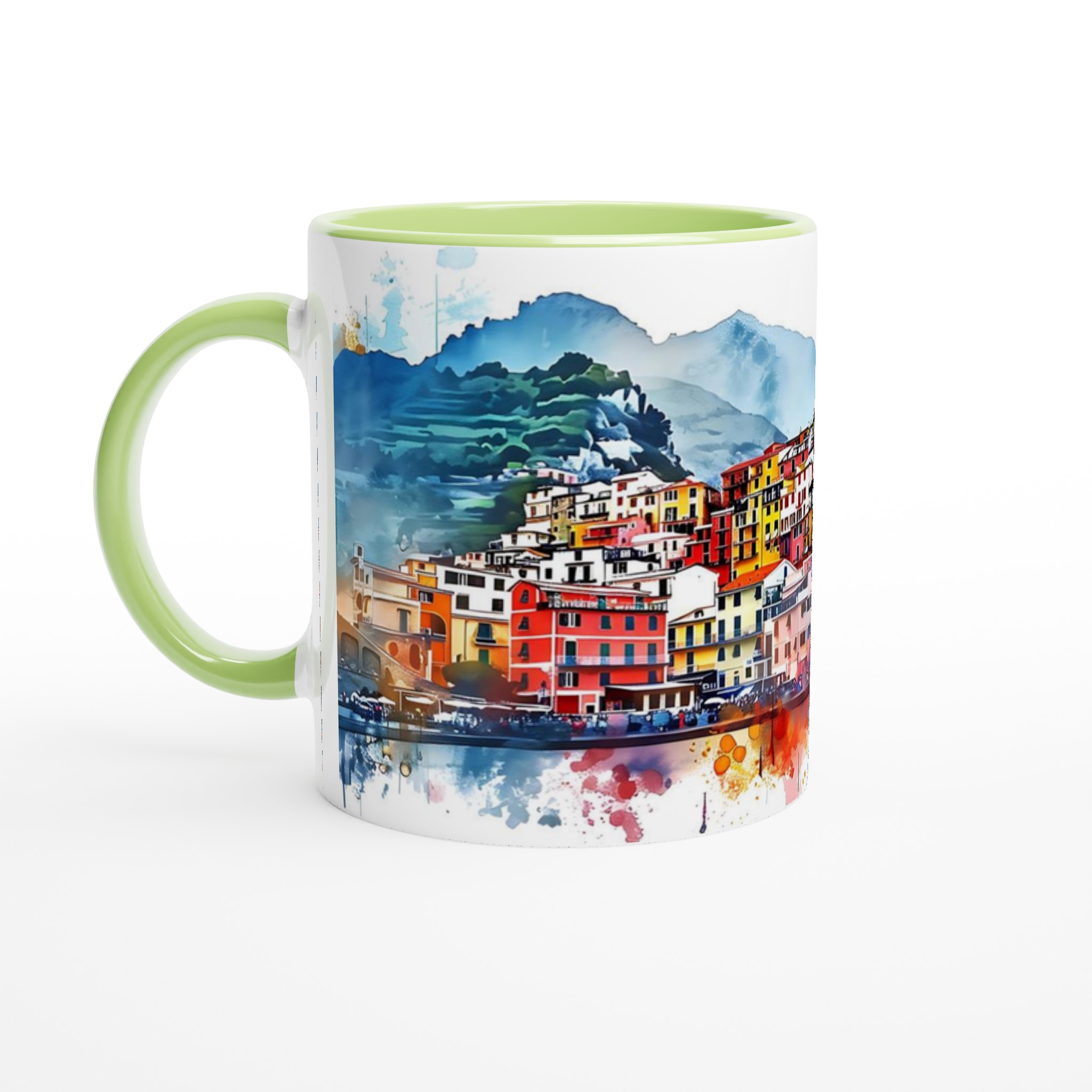Italiensk Kuststad Akvarell Mugg – Färgstark Keramikmugg 11oz 3 749edf16-9eaa-4af0-b0ac-a2cfaa96658b