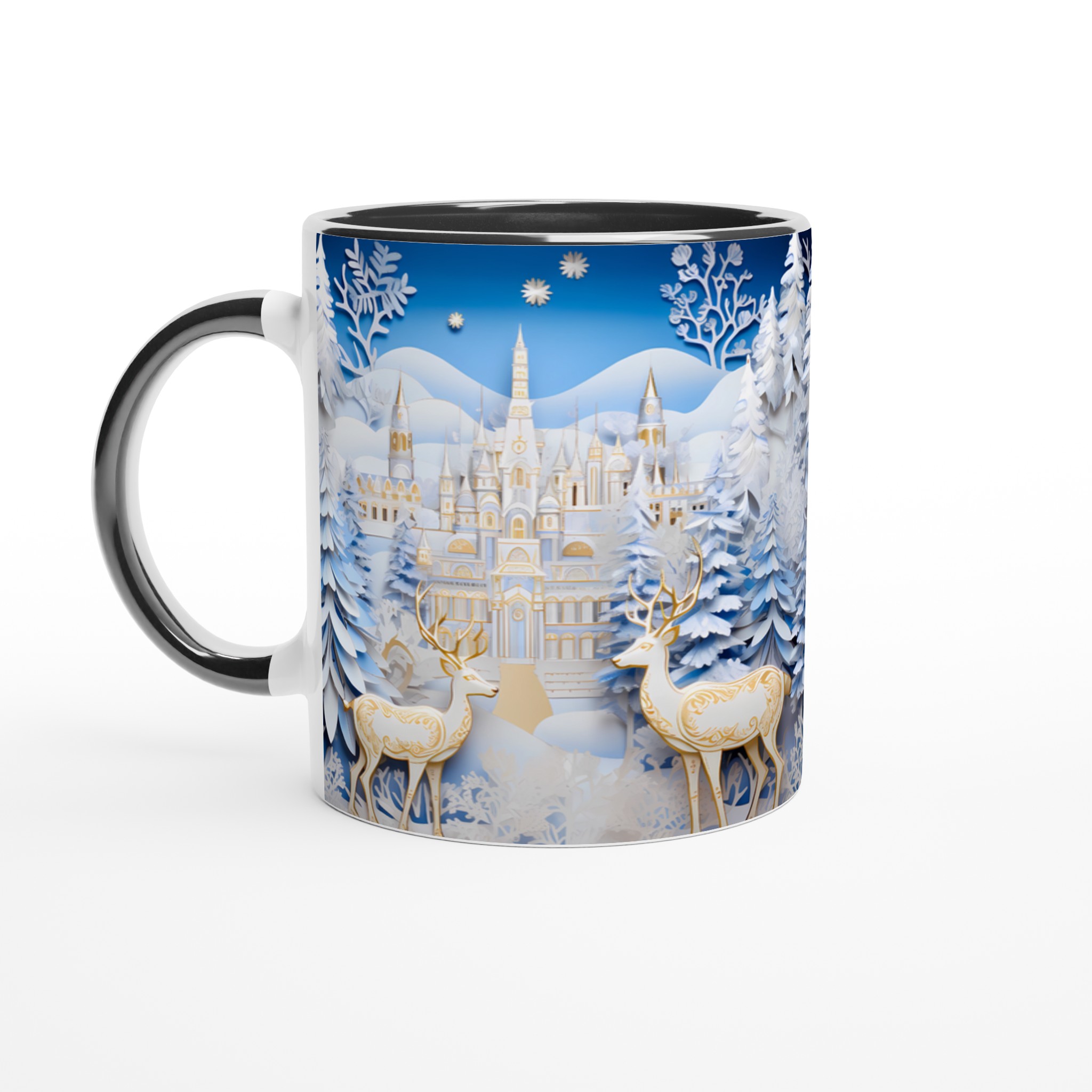 Vinterlandskap Magi Keramikmugg – Din Kaffestund med Snötäckta Granar & Eleganta Rådjur i Valfri Färg! 7 74b655f1-2002-4b48-9176-a33a2e7eec75