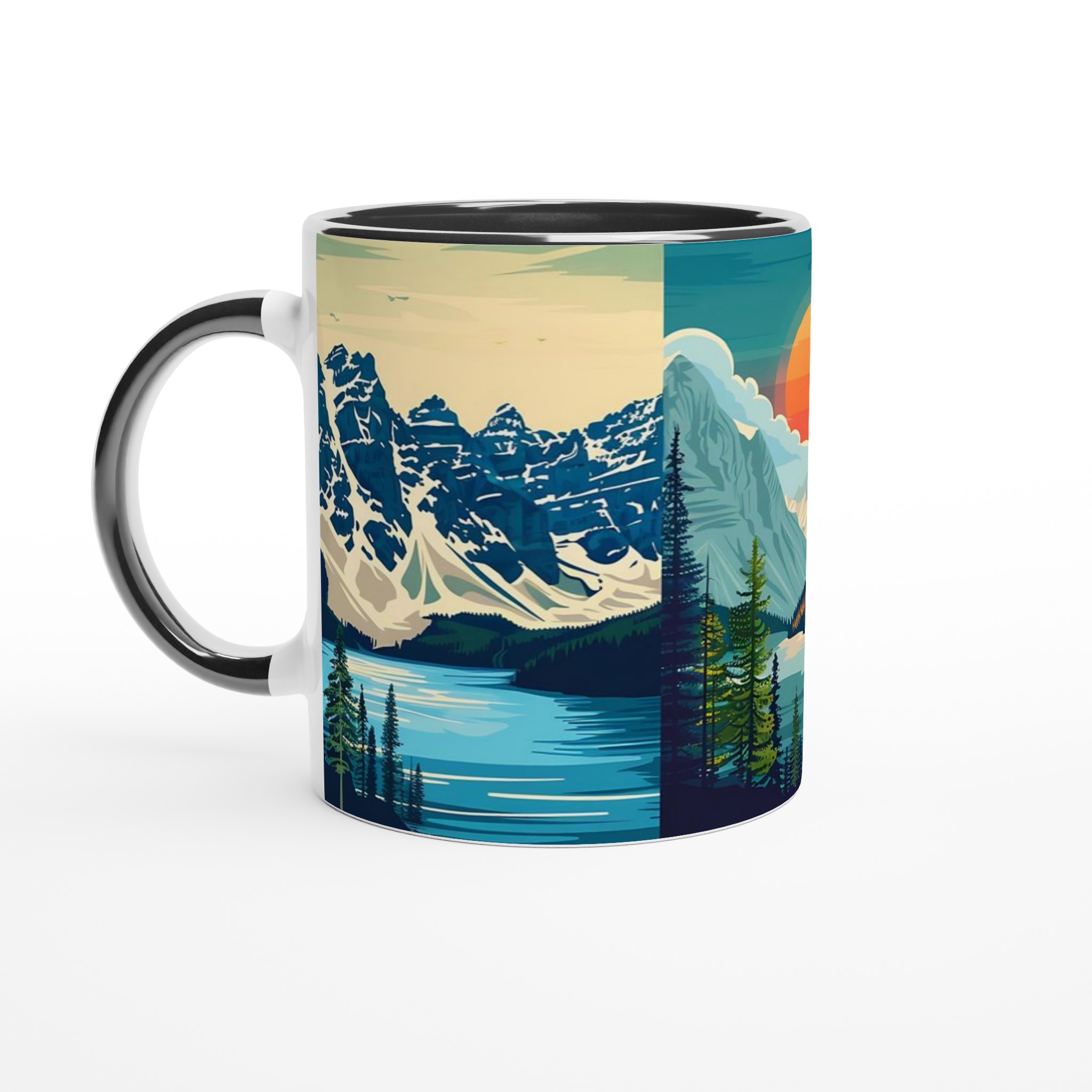 Naturlandskap Keramikmugg - Vintage Bergsutsikt i Flera Färgval 7 752163fc-507c-4e85-8c69-a266a10cea2e