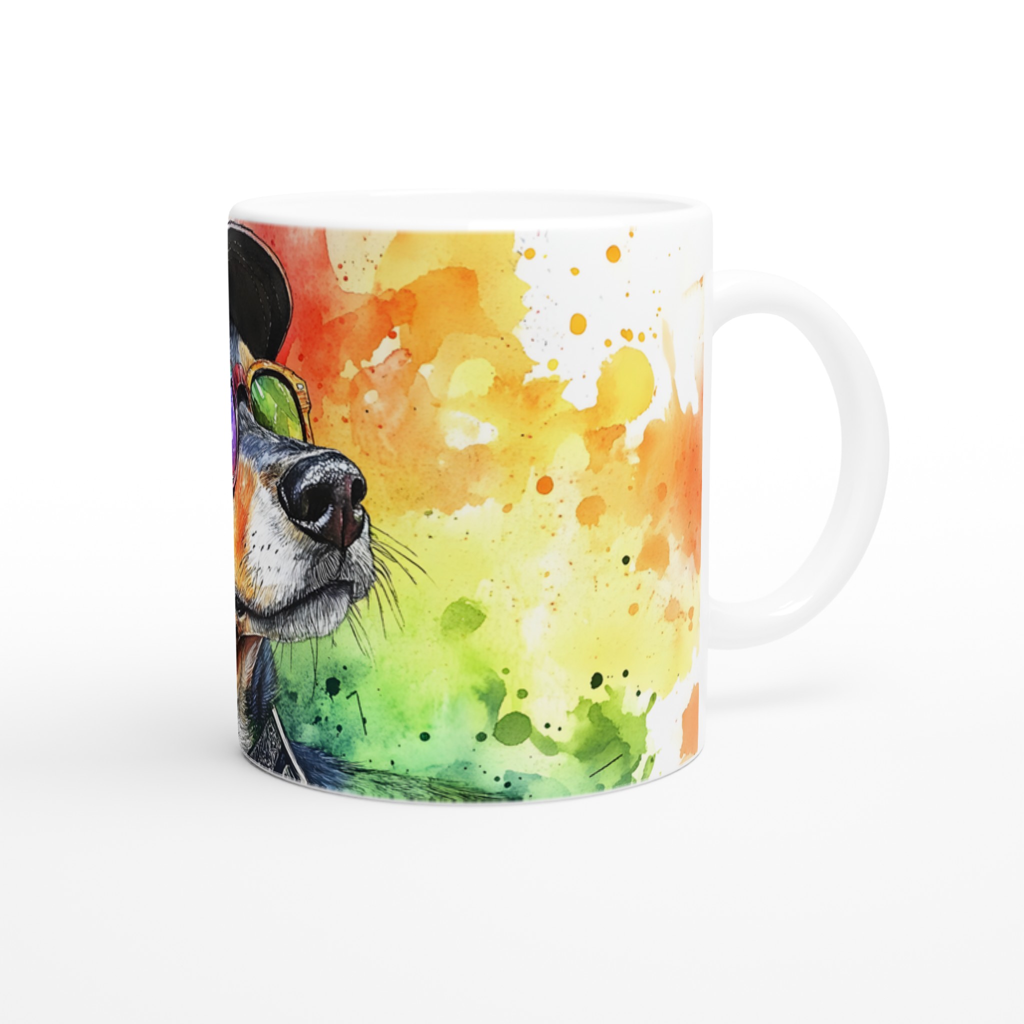 Cool Dog Watercolor Art Mugg – Färgstark 11oz Keramikmugg i ditt val av 7 nyanser 9 752e4653-f339-47c3-89dc-53e2de7c60c5