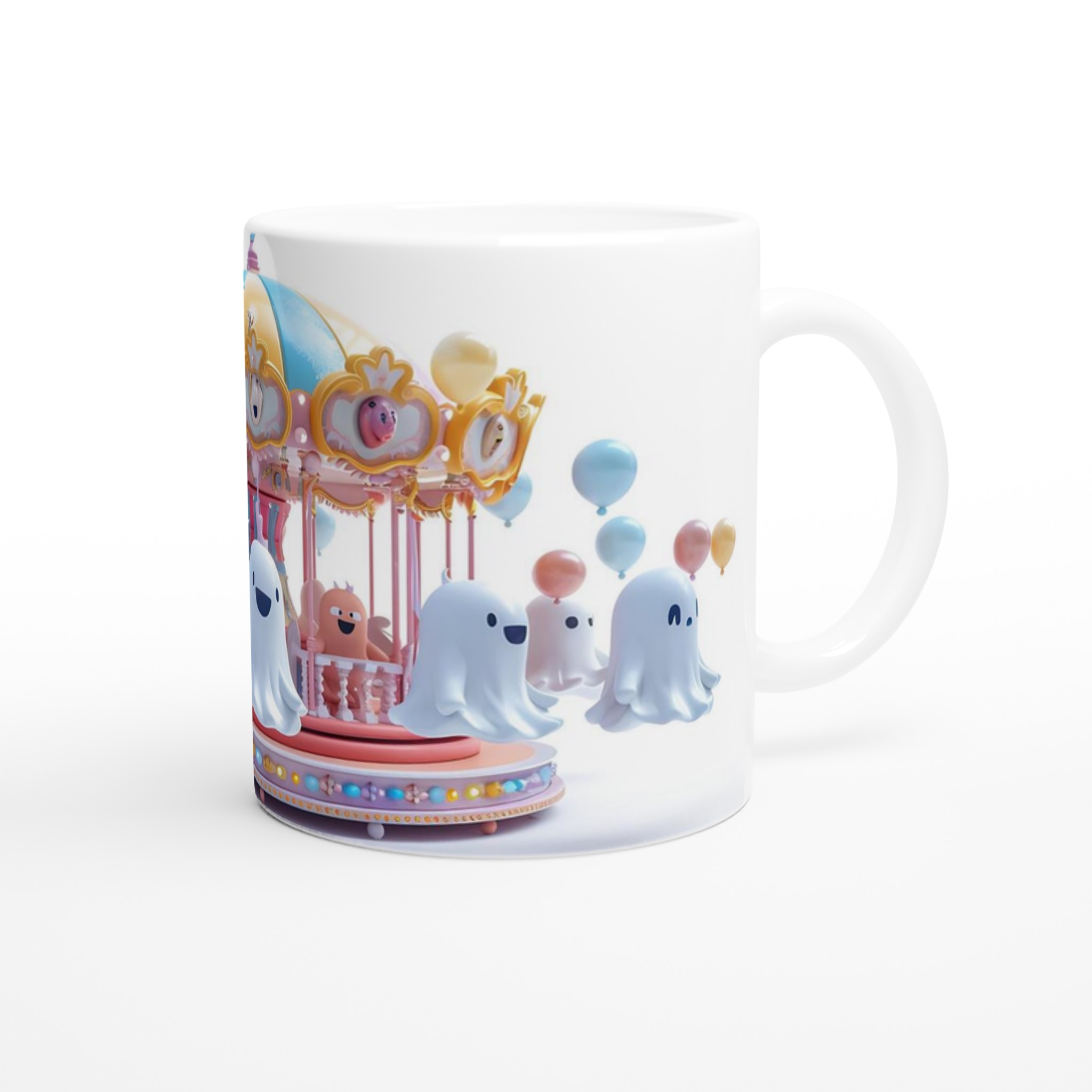 Söt Spökkarusell Keramikmugg – Lekfull Design i Pastellfärger, 11 oz 9 75e593f4-5eee-4fbd-aed4-d36bda8aa022