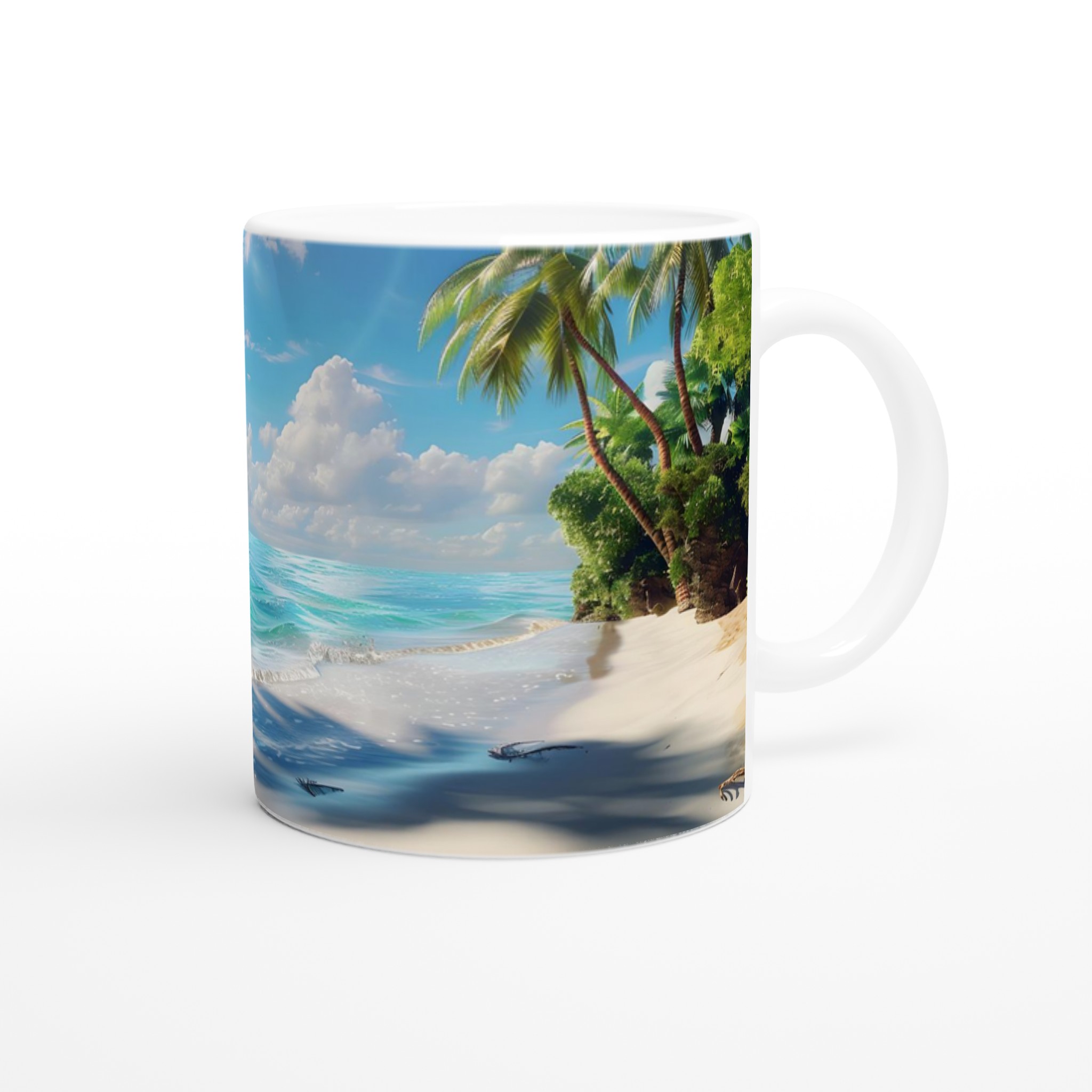 Tropisk Strand Mugg - 11oz Keramisk Mugg med Palmträd och Blått Hav 9 7665d548-cdb2-4a85-a0aa-7bebc01b54eb
