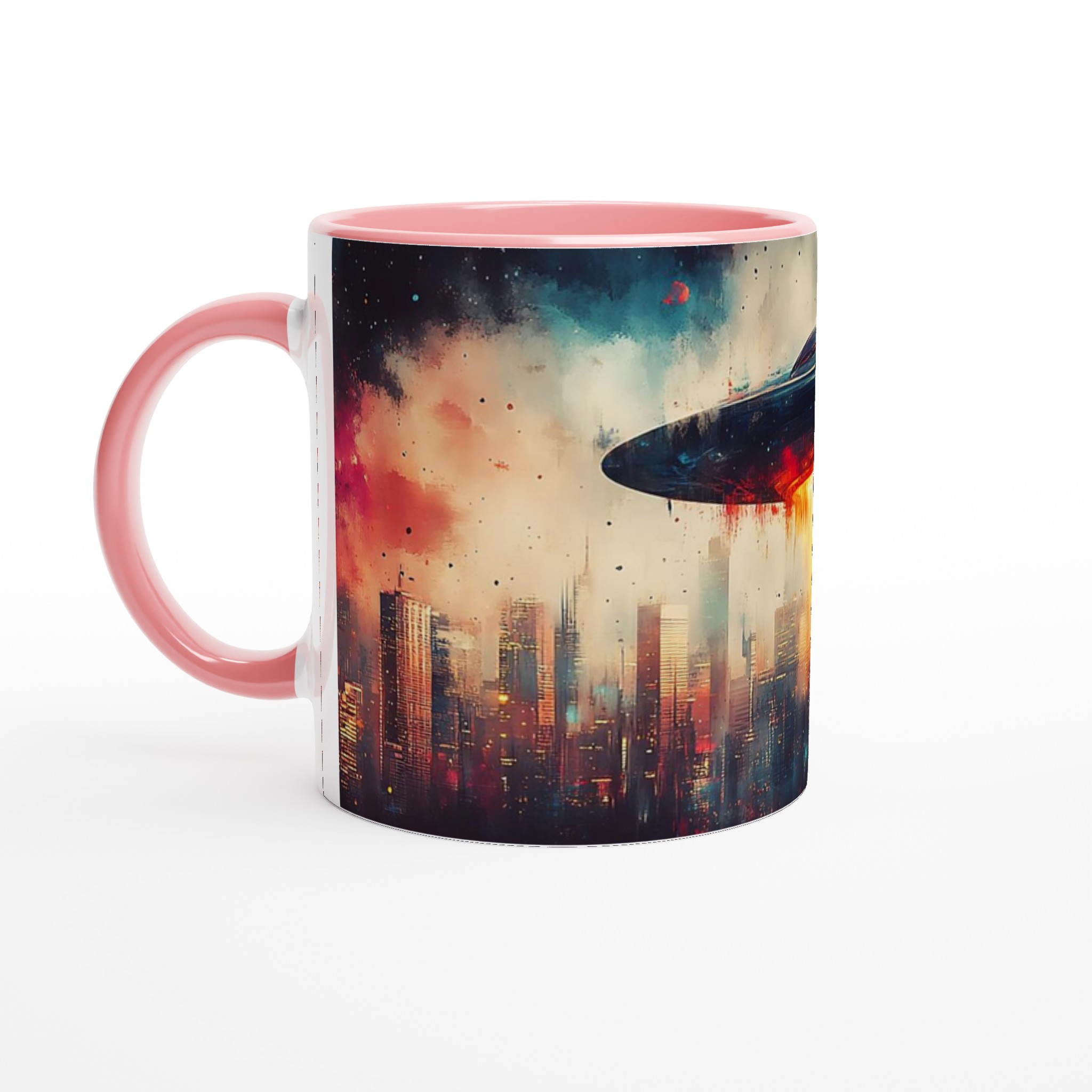 UFO Stadsinvasion Konst Mugg – Livfull Sci-Fi Design i Din Valfria Keramiska Färg 6 76d96305-d726-4477-a71c-700d0ef98144