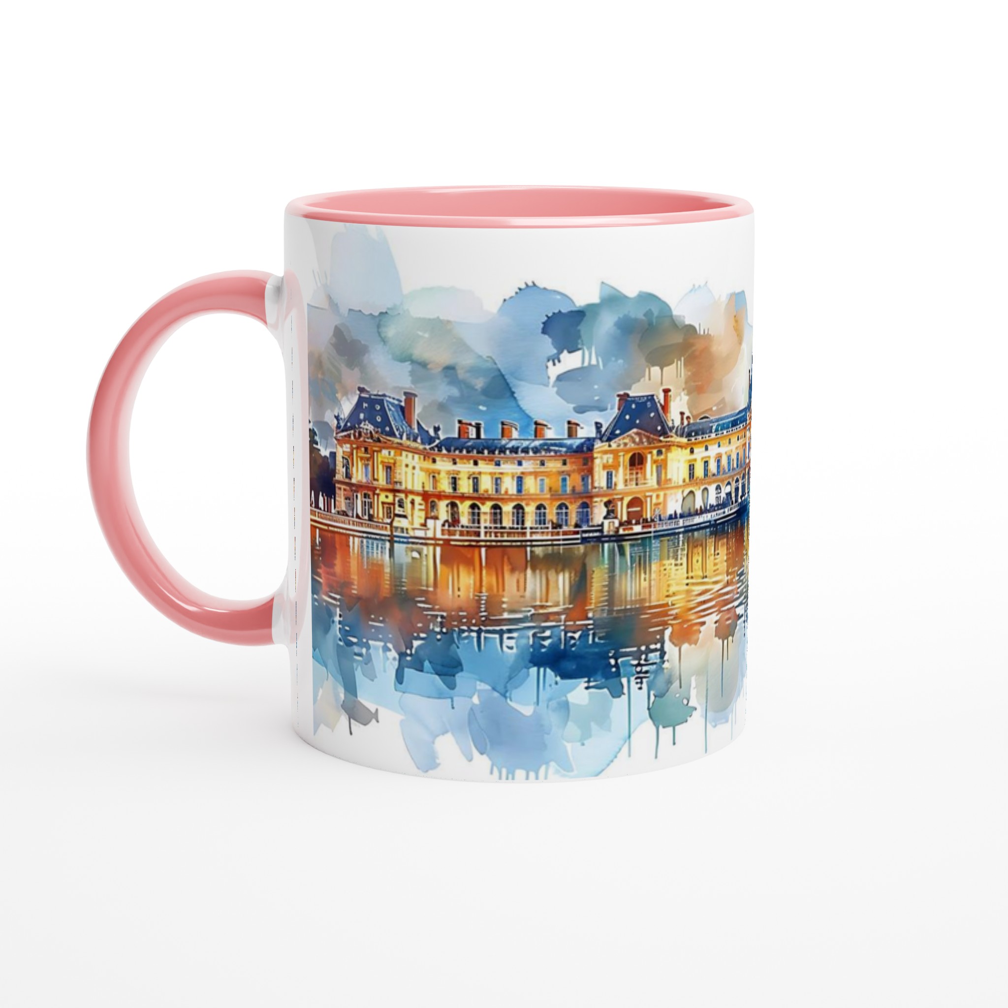 Parisisk Charm Keramisk Mugg – Konstnärlig Akvarell Louvre-silhuett, Välj bland 7 Livfulla Färger 6 77128aac-8be9-4ac9-9462-2bcfdbf82ccf