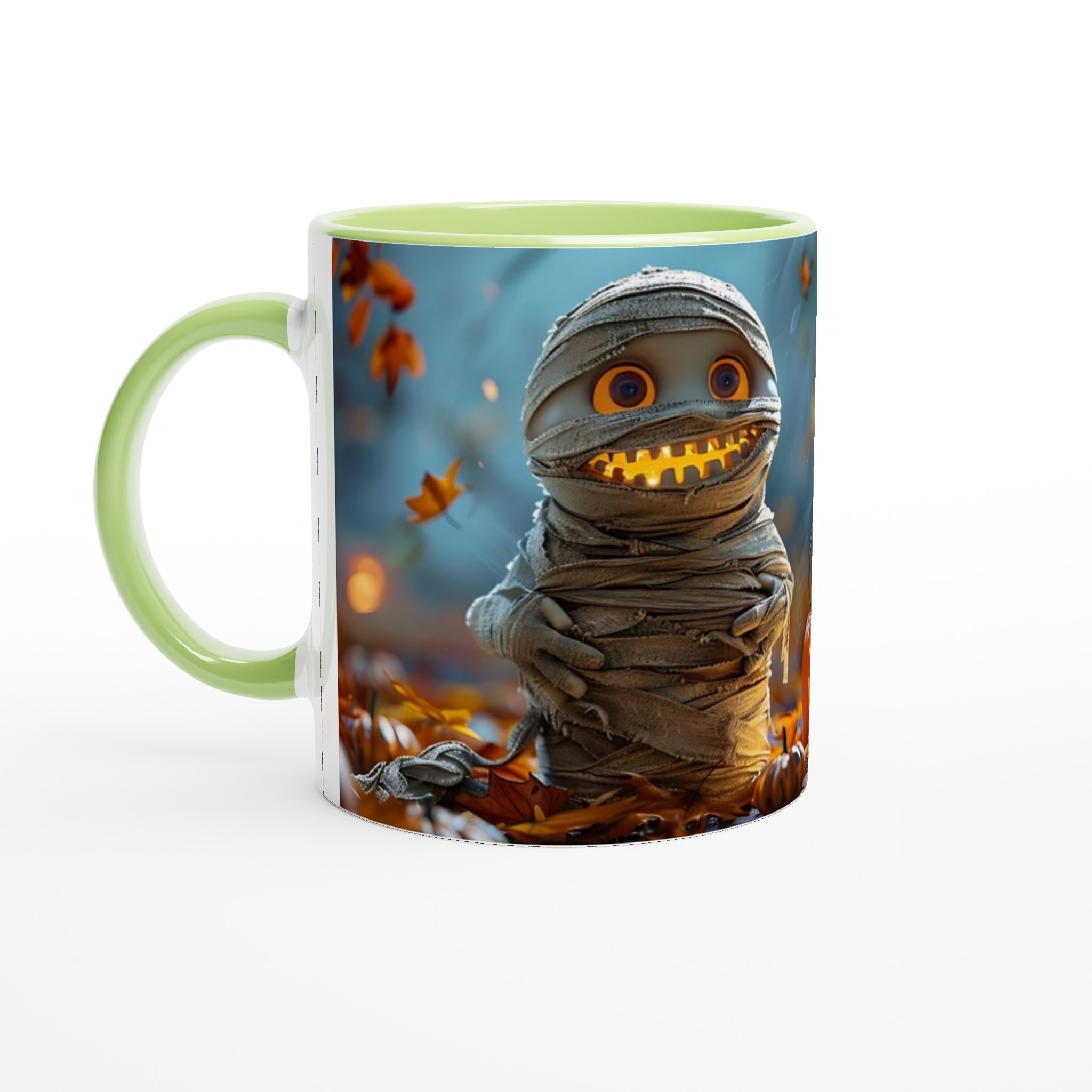 Söt Mummie & Pumpalykta 11oz Keramisk Mugg – Perfekt för Halloween & Mysiga Höstkvällar i Valfri Färg! 3 77327dd2-ce0e-42c0-86b7-d82ed8ba344a