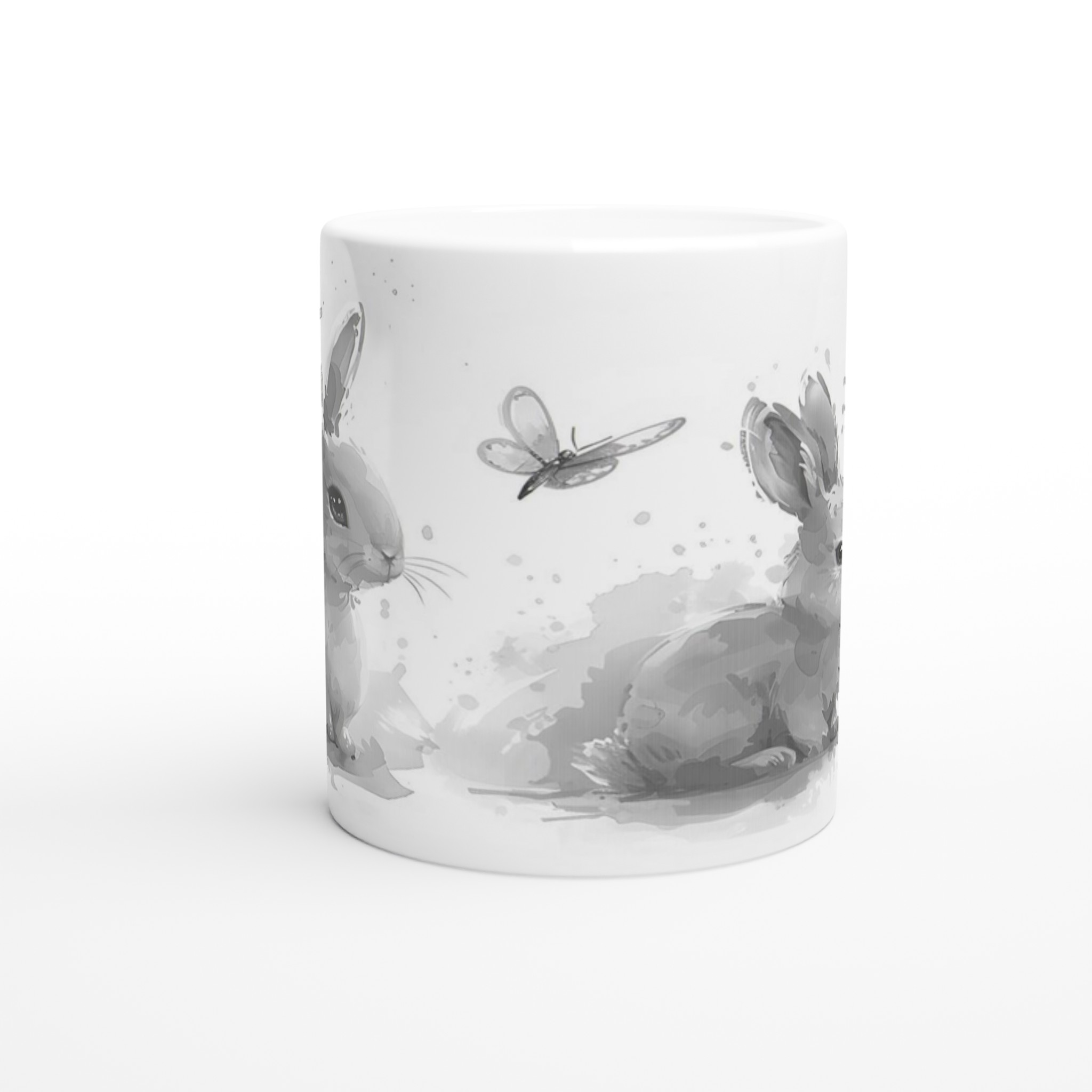 Söta Akvarellkaniner Mugg - 11oz Keramikmugg i ditt val av färg 8 77544be5-477d-4183-a1d3-c70a2b572481