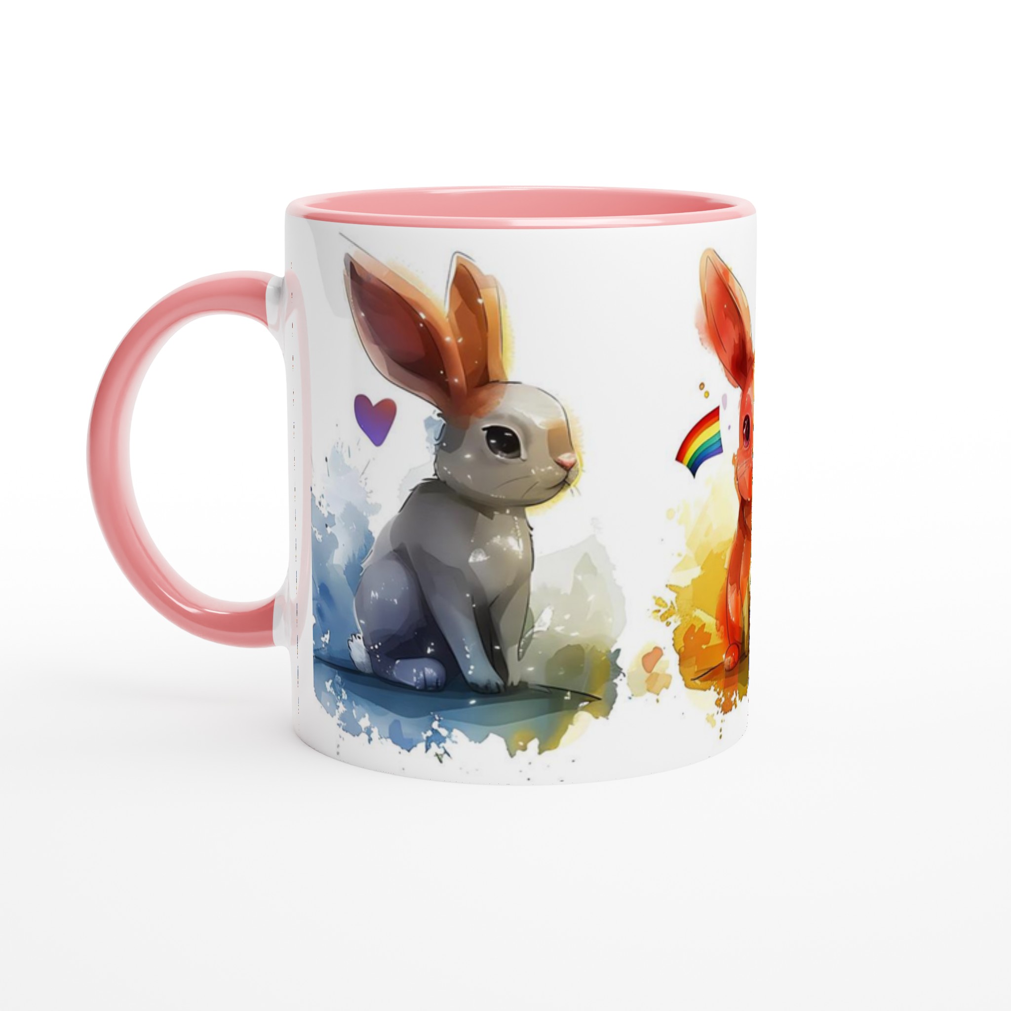Färgglad Akvarellkanin Mugg – 11oz Keramisk Kaffekopp med Lekfull Design 6 77f7e74b-a6ee-49eb-9f42-ad4c00c7c8da