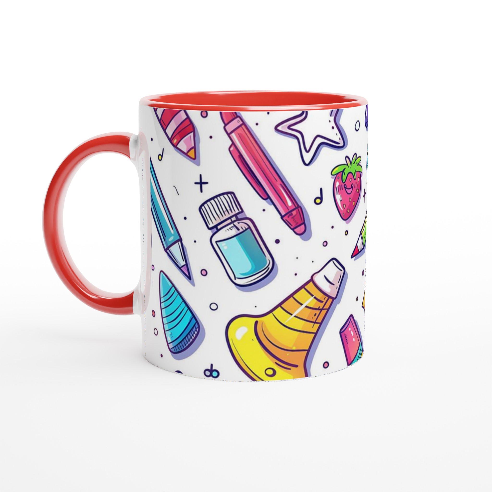 Kreativ Mugg med Tecknade Kontorsprylar – 11oz Keramikmugg i ditt val av 7 livfulla färger! 2 781af156-9e5b-466d-a728-62600af3db86