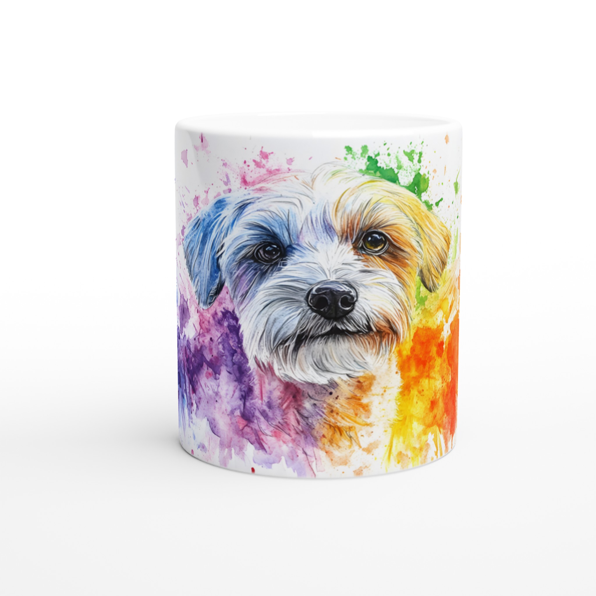 Mångfärgad Akvarell Hund Mugg - Vit 11oz Keramikmugg för Djurälskare i Ditt Val av Färg 8 78b8c837-0aa2-40d2-8ee2-ec0261fa45ff