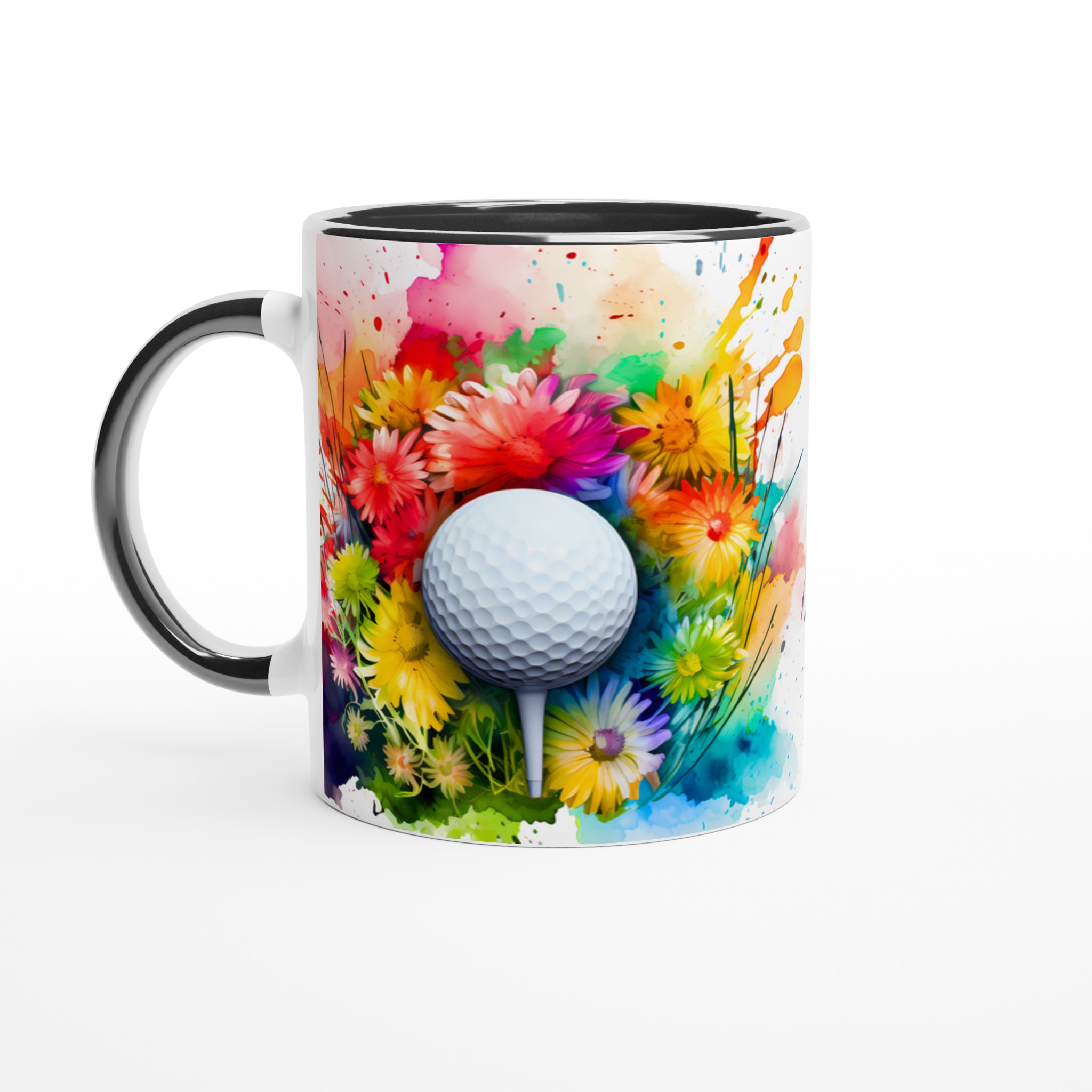 Mångfärgad golfmugg – konstnärlig 11oz keramikmugg för golfentusiasten 7 791f9880-06f8-43f6-ad8e-dc782938e282