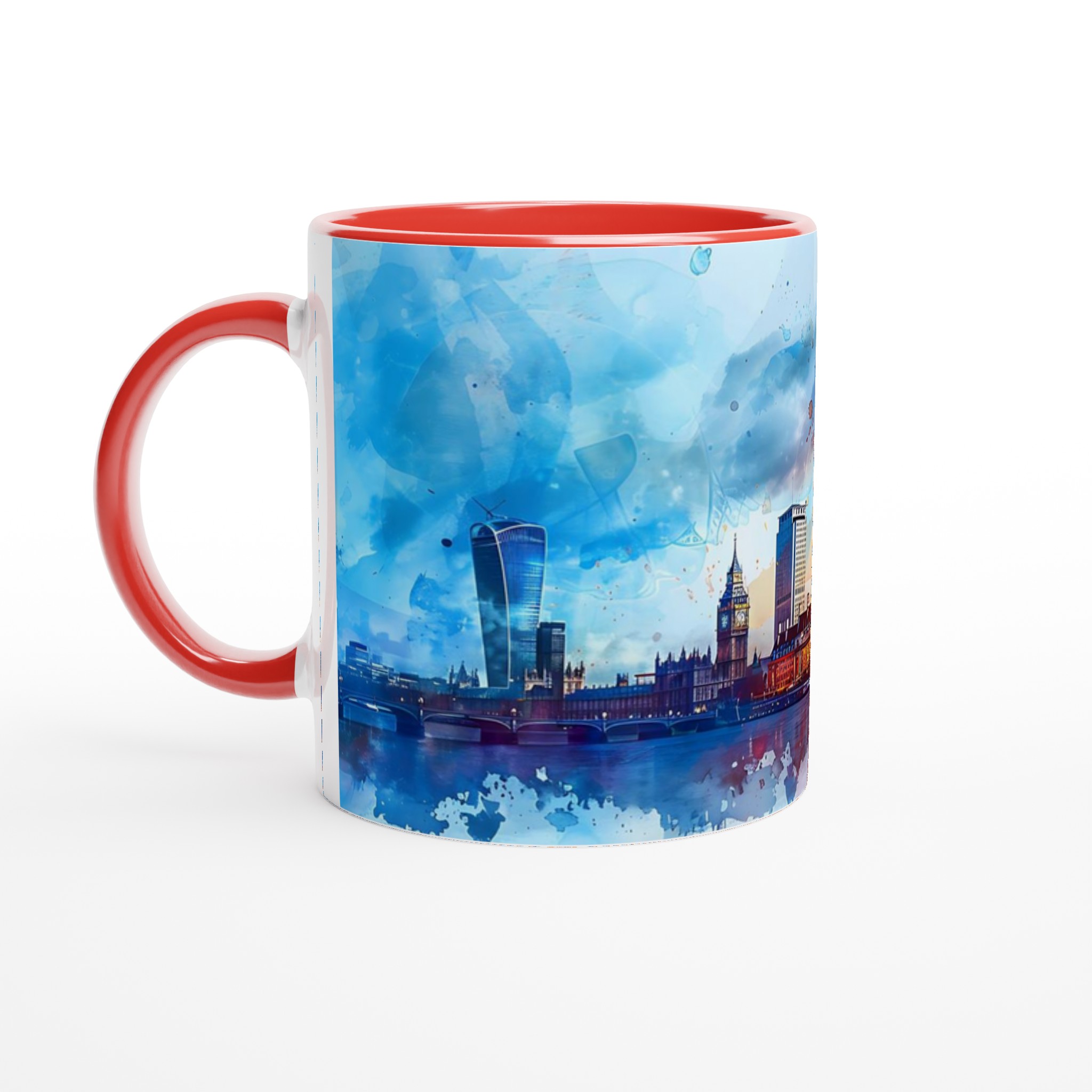 London Eye Watercolor Mugg – Konstig Design med Ljusa Färger, Välj bland Flera Keramiska Nyanser 2 79284c9f-f2ef-4a9e-b17c-439fc1e32056