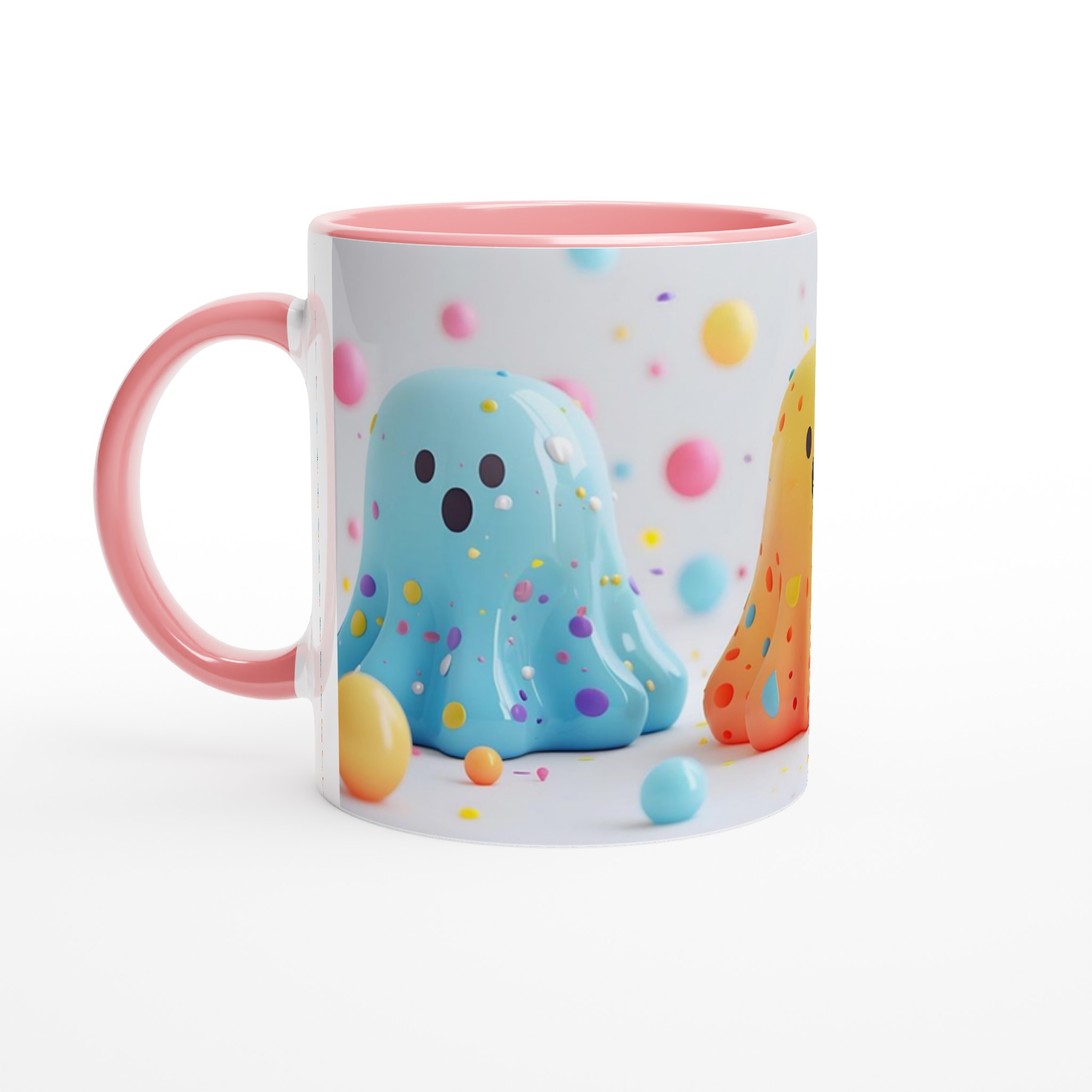 Mångfärgad glad spökmugg – 11oz keramisk mugg för barn och lekfulla själar 6 796941c8-2357-427d-8e48-d33ea065f132