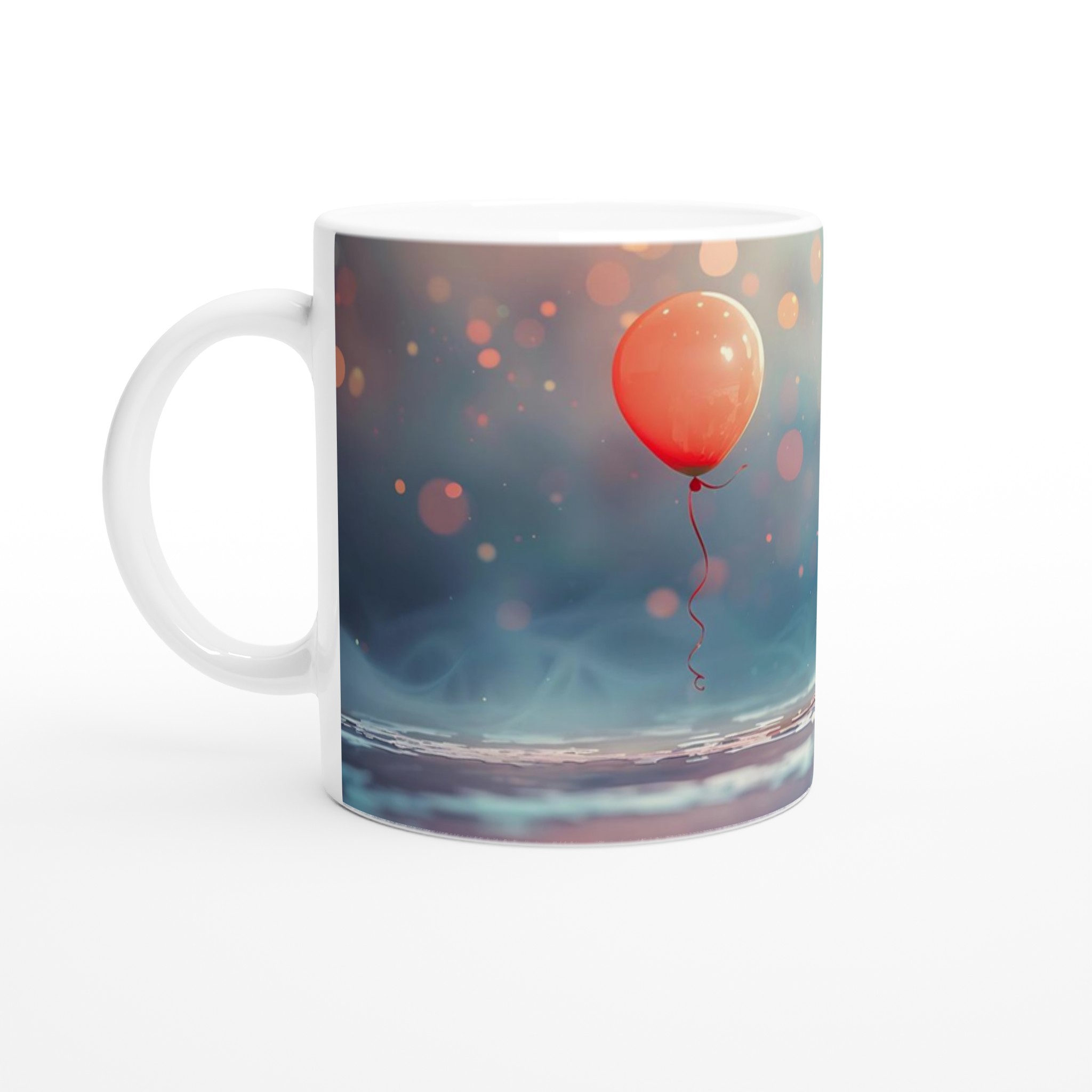 Söt Spöke med Ballong – Vit 11oz Keramisk Mugg för Glädje och Färg 1 79716398-251a-44f5-9d4d-53dc4b9ef4b7